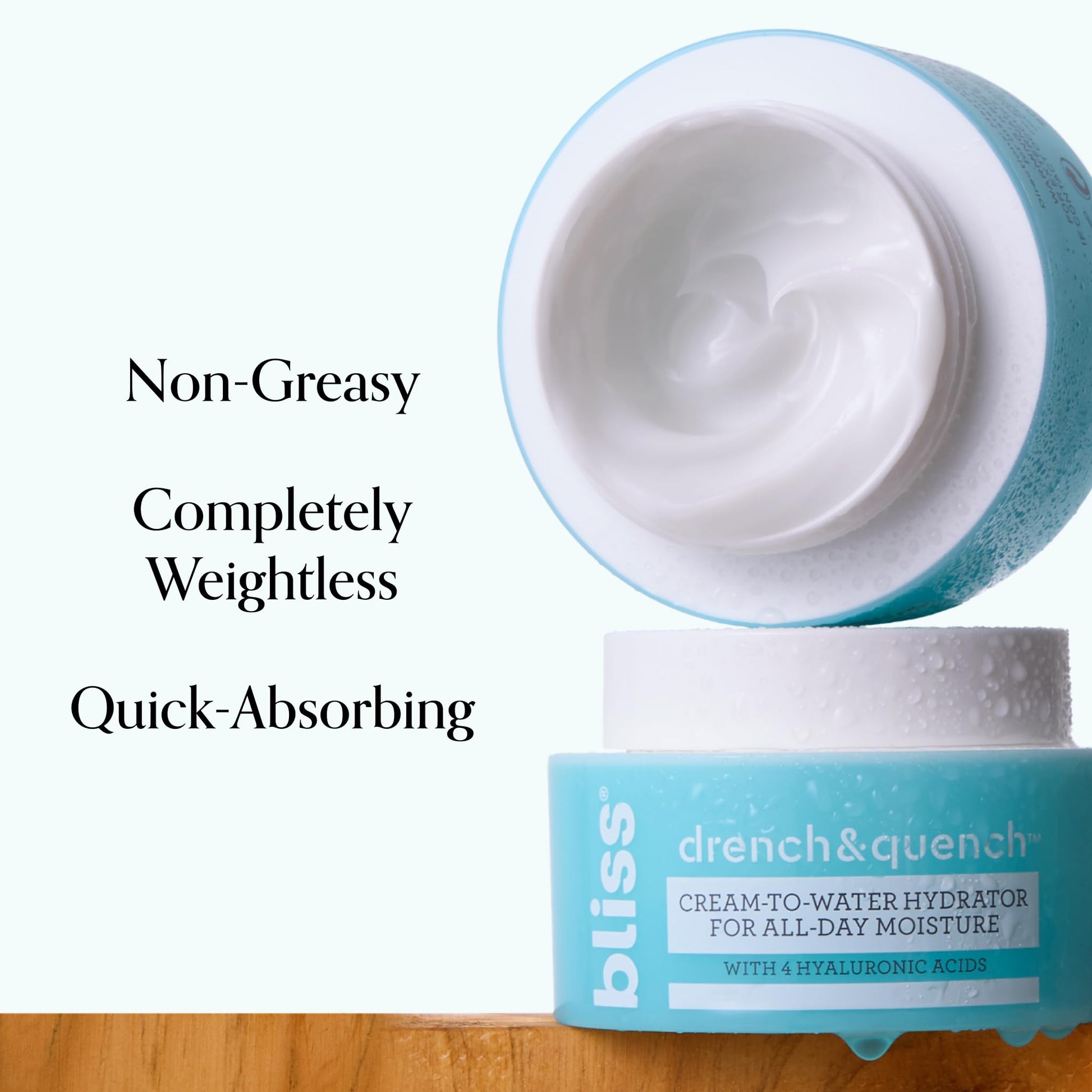 Bliss Drench & Quench Hyaluronic Acid Moisturizer for Face - 1 Fl Oz - Cream-To-Water - Hydrator for All-Day Moisture - Clean - Vegan & Cruelty-Free