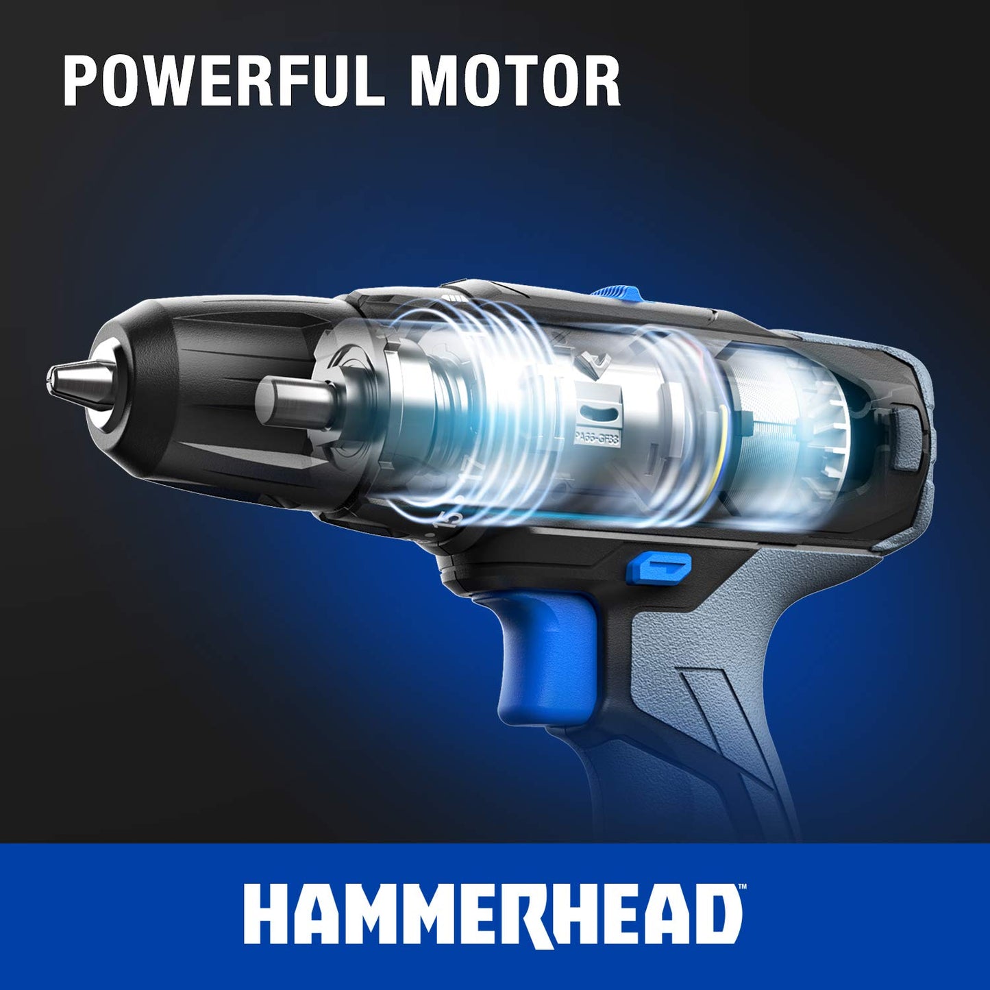 Hammerhead - Kit de 2 herramientas inalámbricas de 20 V Taladro y destornillador de impacto con batería de 1.5 Ah y cargador - HCC2020