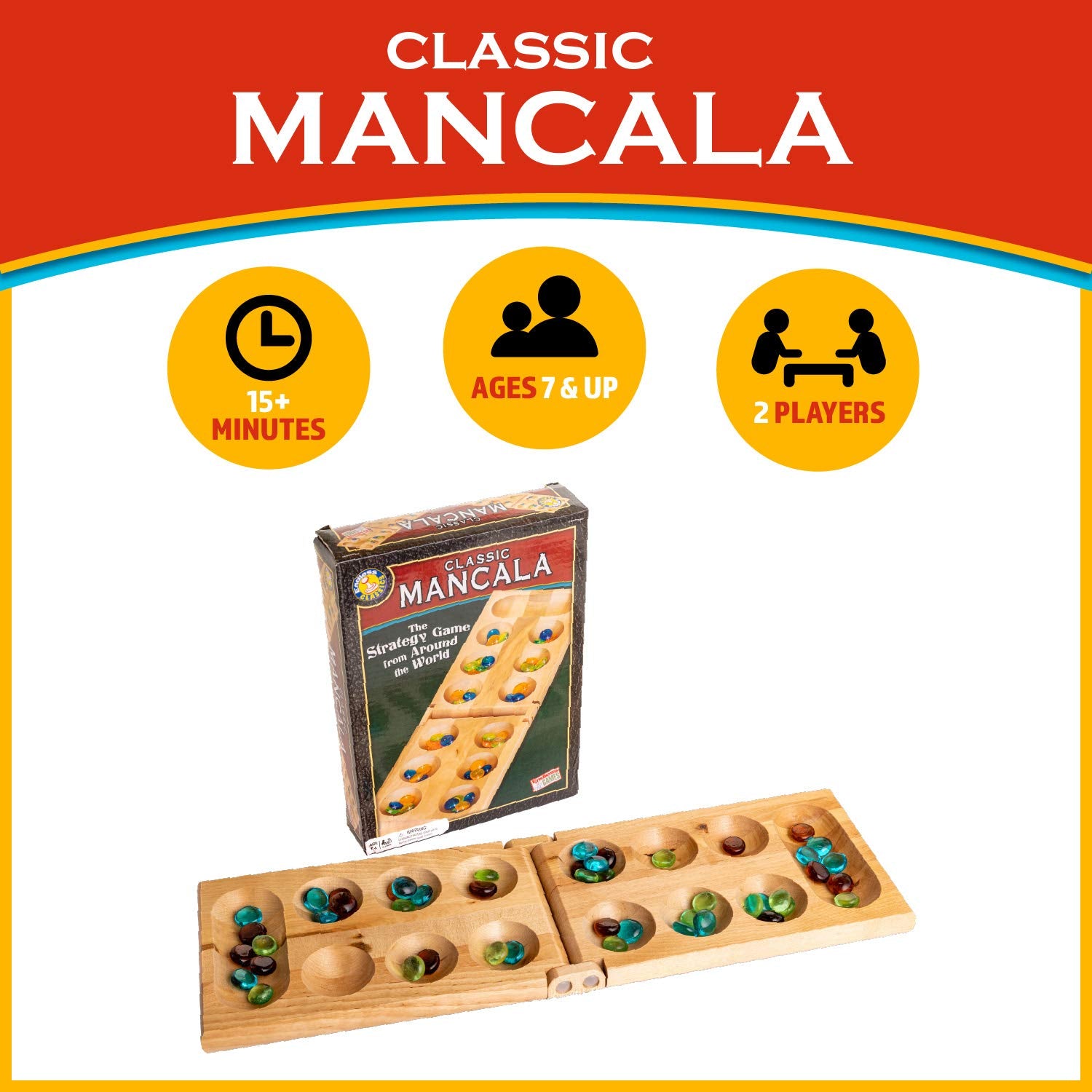 Juego de Mesa Mancala Endless Games para Familiares y Amigos a Partir de 7 Años