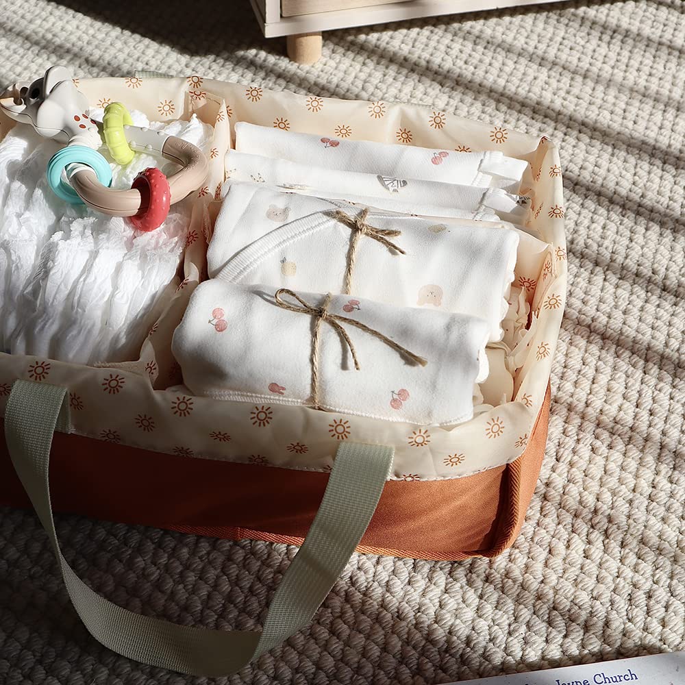 Organizador de pañales para bebé, cesta de almacenamiento portátil para pañales y toallitas de bebé, organizador de coche, regalo de guardería para recién nacidos
