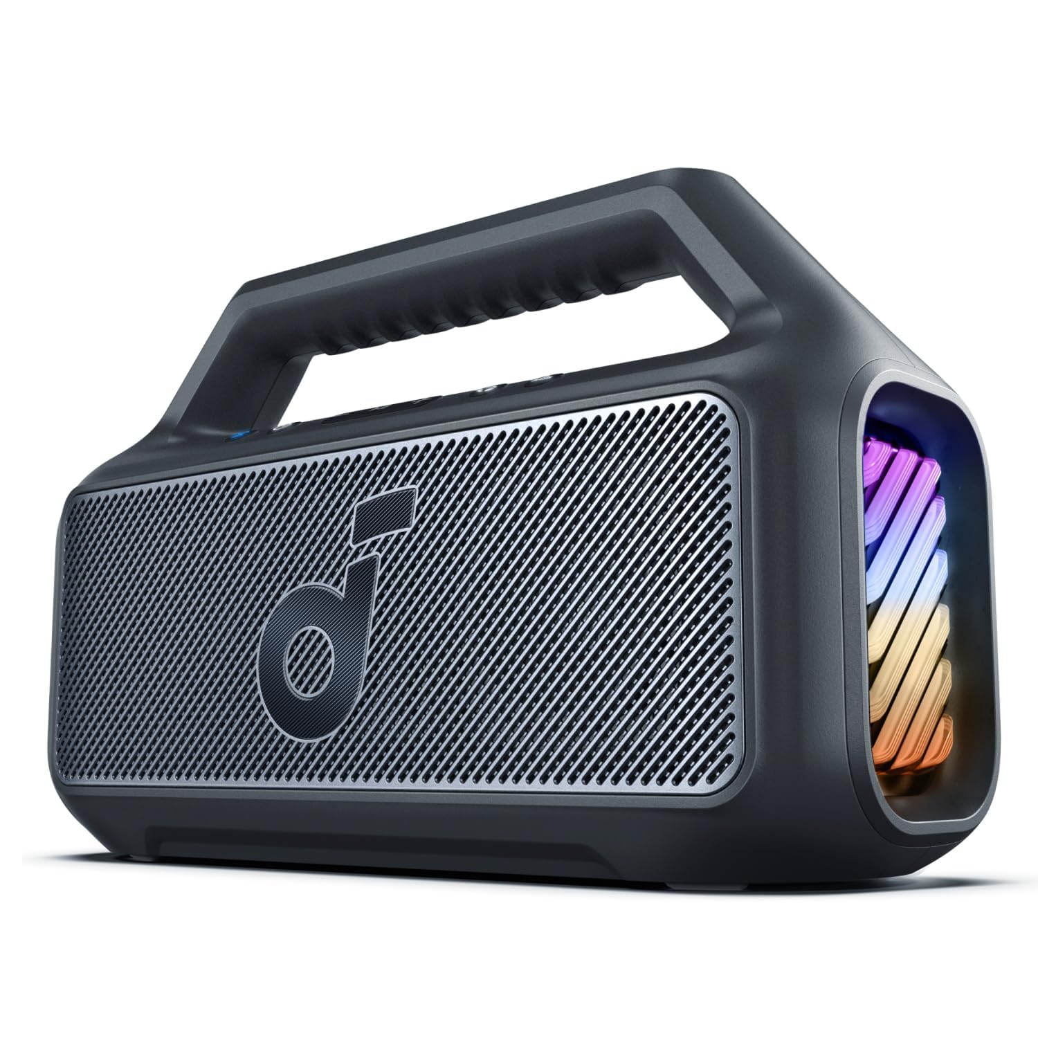Soundcore by Anker Boom 2 Bocina Bluetooth Portatil, 24h de Reproducción, Potencia 80W RMS con BassUp, Sincroniza +100 Altavoces, IPX7 Flotante, Altavoz Inalámbrico, Party Box