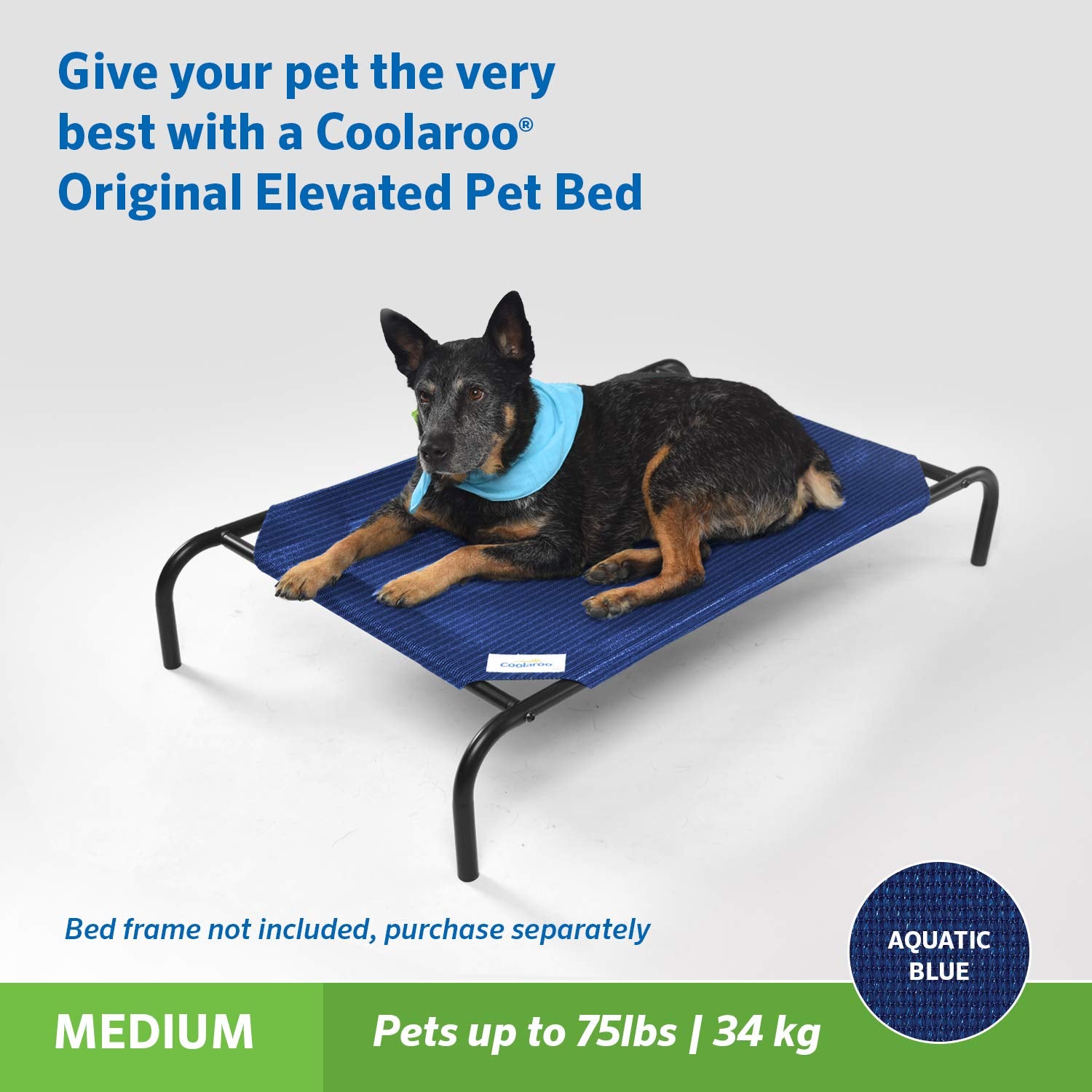 Coolaroo The Original Funda de Repuesto para Cama elevada para Mascotas, tamaño Mediano, Azul acuático