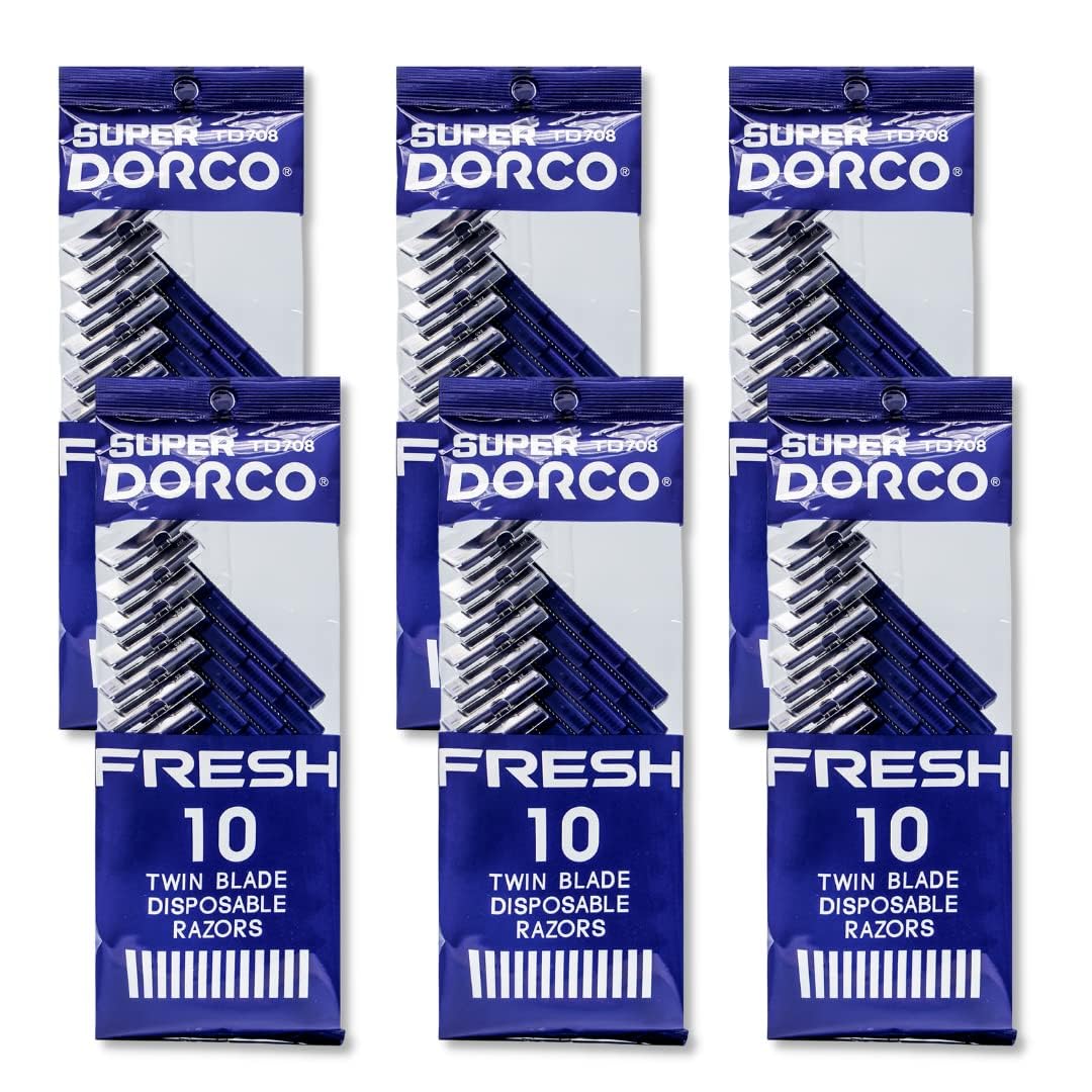 DORCO Maquinillas de Afeitar Desechables Fresh Twin Blade (Paquete de 6)