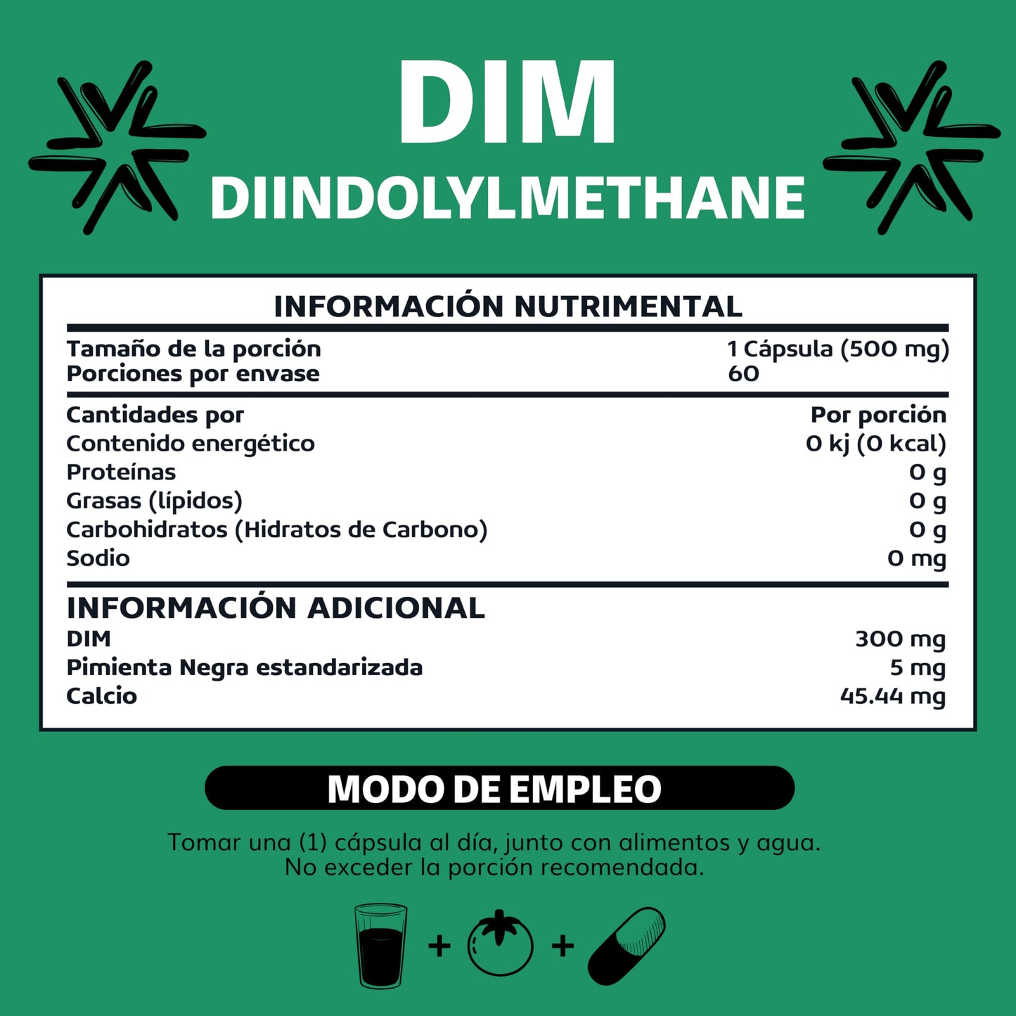 Beyond Vitamins | DIM Suplemento 300 mg | Diindolilmetano avanzado + Piperina al 95% | Cápsulas vegetales VCaps | 2 meses