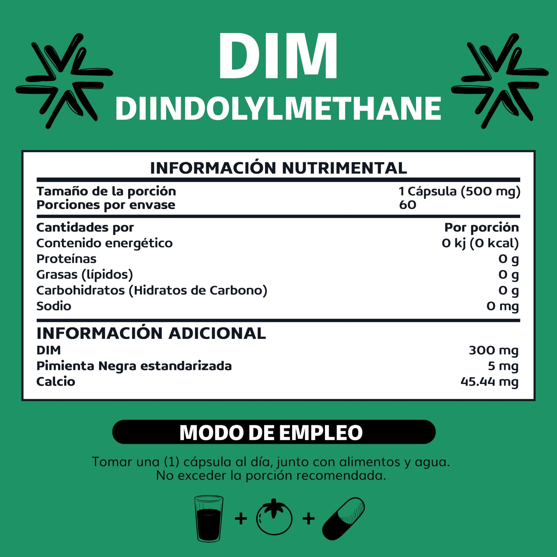 Beyond Vitamins | DIM Suplemento 300 mg | Diindolilmetano avanzado + Piperina al 95% | Cápsulas vegetales VCaps | 2 meses