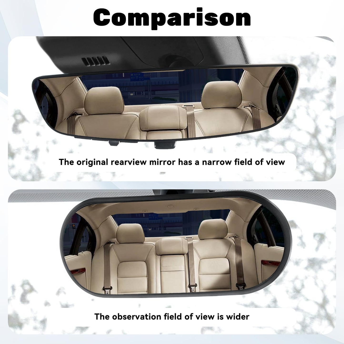 Gilovc - Espejo de coche para bebé, espejos retrovisores HD ajustables de 360° que proporcionan un amplio campo de visión y observación del asiento trasero, espejos convexos automáticos, espejo de