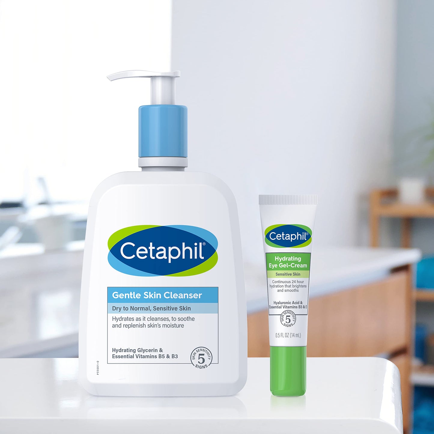Cetaphil - Crema hidratante en gel para ojos con ácido hialurónico, diseñada para hidratar, iluminar y suavizar profundamente la zona debajo de los ojos, para todo tipo de piel, hipoalergénica y adecuada para pieles sensibles, 0,5 onzas líquidas Oz