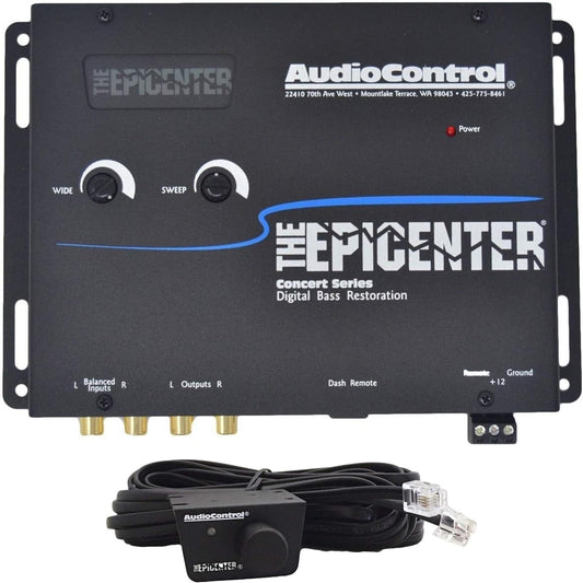 Kit de restauración de graves digitales, procesador epicentro con cables RCA libres de oxígeno de 3 pies y 16 pies, rendimiento de graves mejorado, control remoto de graves