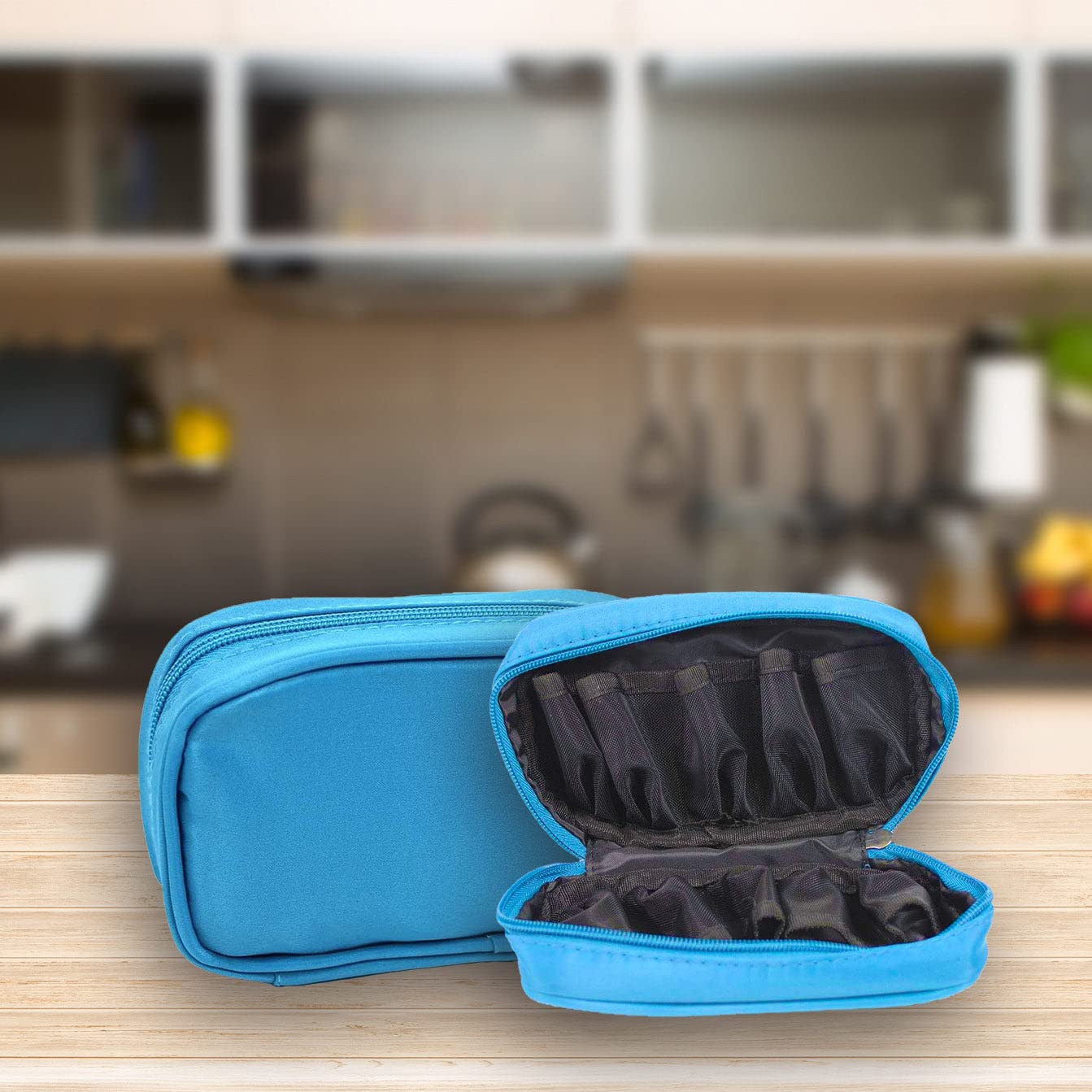 Estuche de transporte de aceite esencial de alta calidad con capacidad para 10 botellas, verde azulado, Viajes