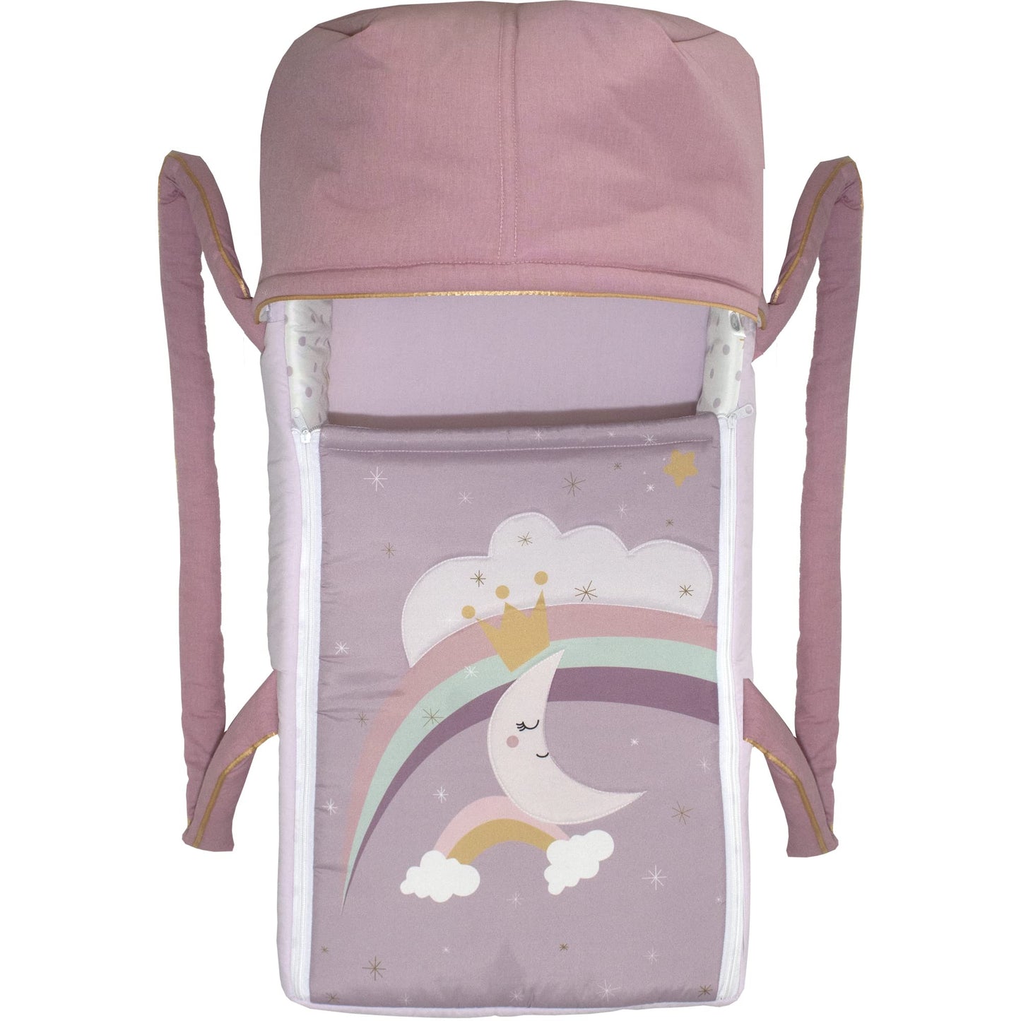 CARY | Bambineto Princesa Luna Mini Cuna Niña Seguro y Acogedor Diseño de Luna, Lavanda