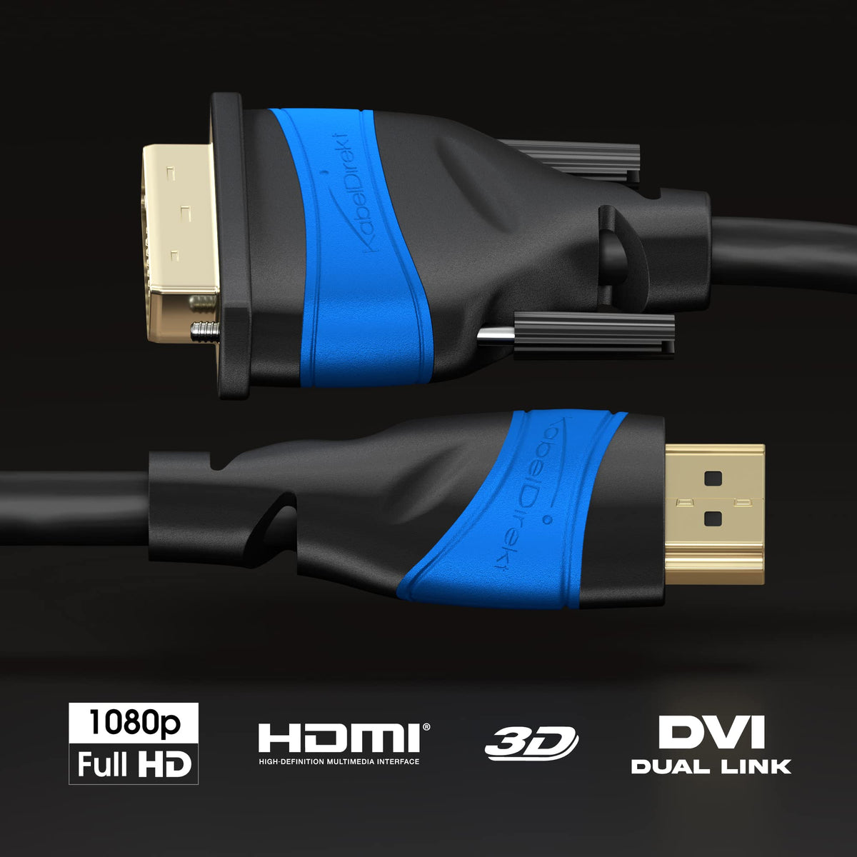 Cable HDMI a DVI KabelDirekt 15ft Serie Top