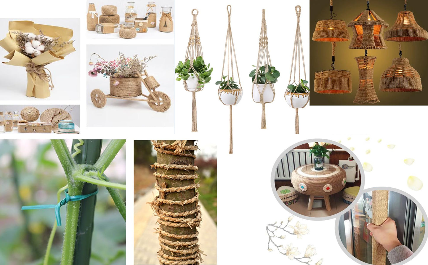 Cuerda de Cáñamo Natural NorthPada Sisal Resistente para Manualidades y Jardín