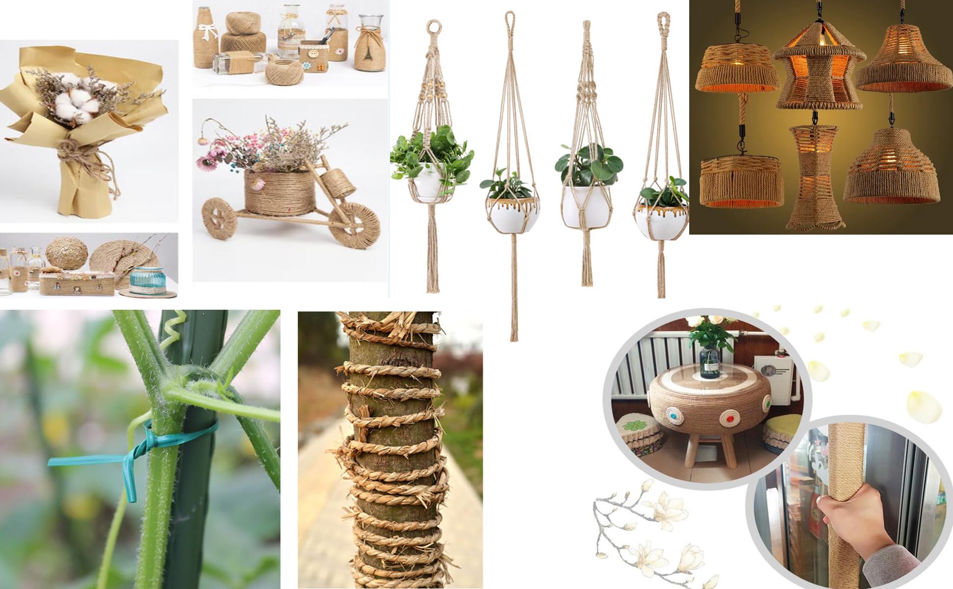 Cuerda de Cáñamo Natural NorthPada Sisal Resistente para Manualidades y Jardín