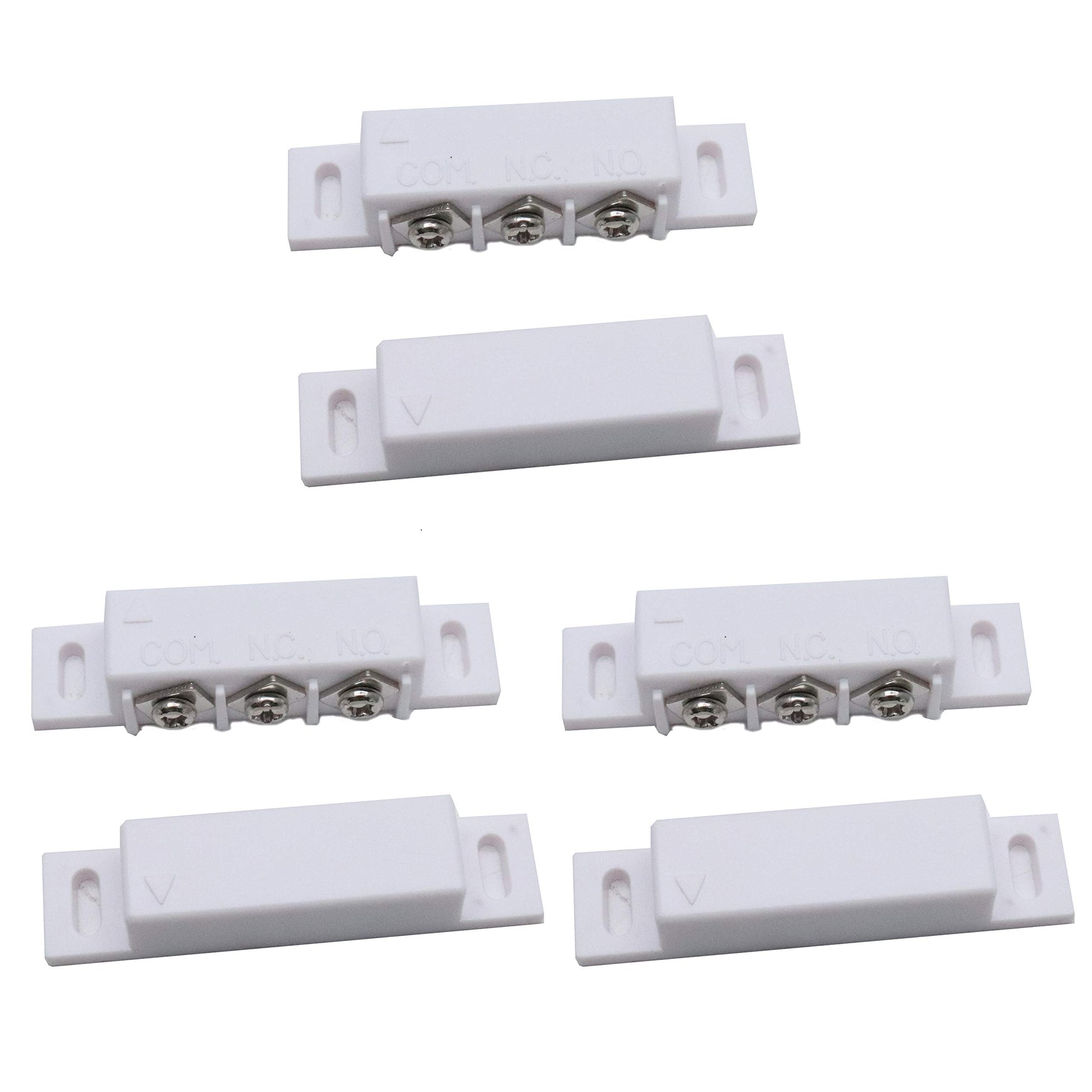 Hxchen 3 juegos MC-31B NC & NO Sensor de contacto de ventana de puerta Interruptor magnético con tornillos blanco
