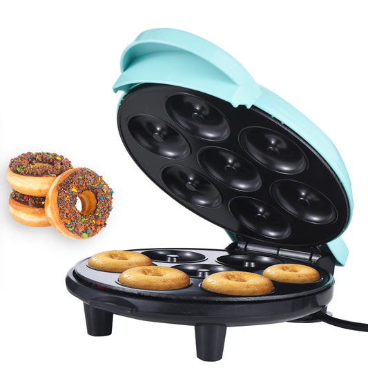 KONDIAN Dash Mini Donut Maker Machine Hace 7 Donuts 700W Calefacción de Doble Cara Recubrimiento Antiadherente Máquina Eléctrica para Hacer Donuts para Desayuno para Niños Postre Merienda Perfecto