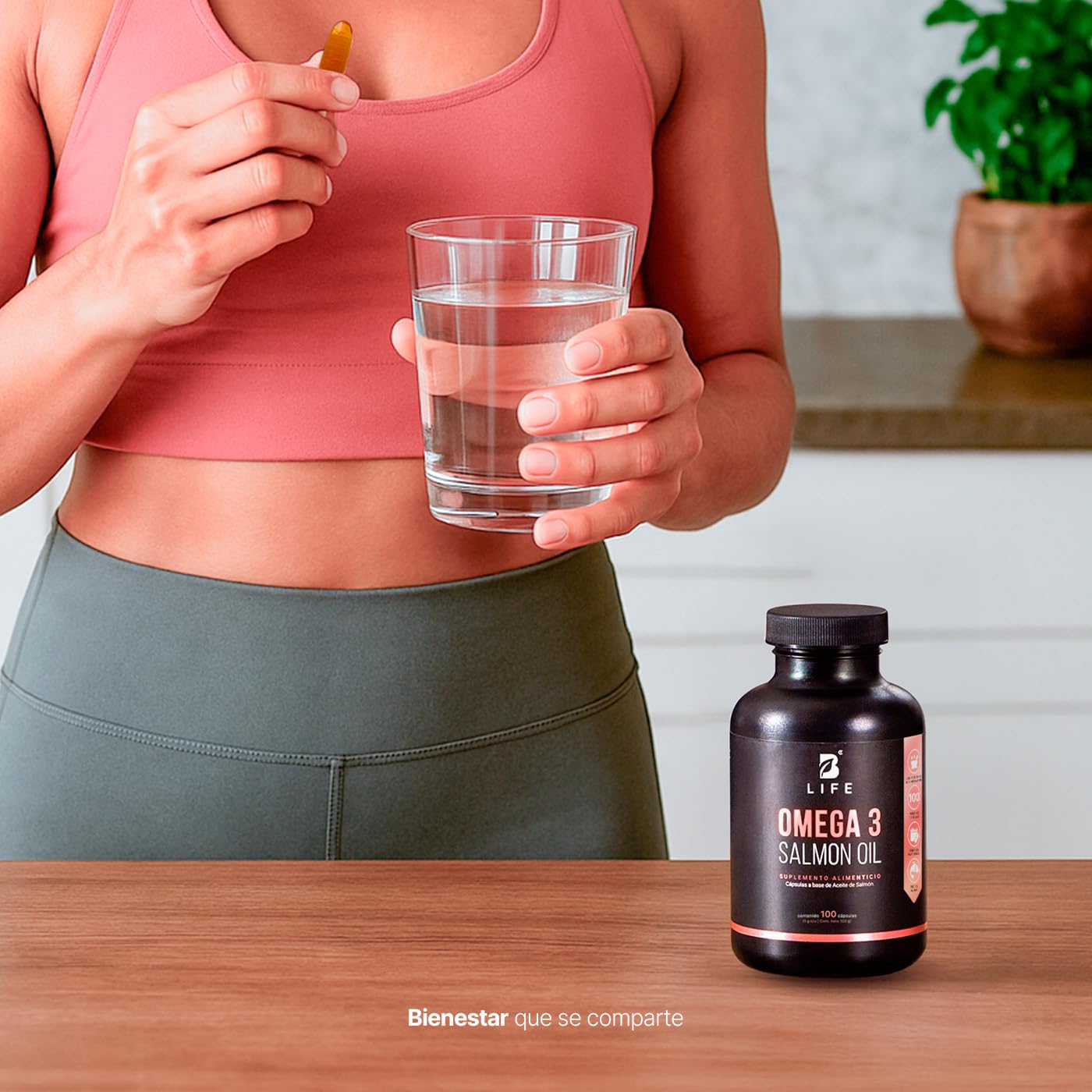 B Life Omega 3 | Aceite Puro de Salmón | 100 Cápsulas con 1000 mg por porción | EPA y DHA | Ingredientes Naturales | Omega 3 Salmon Oil.