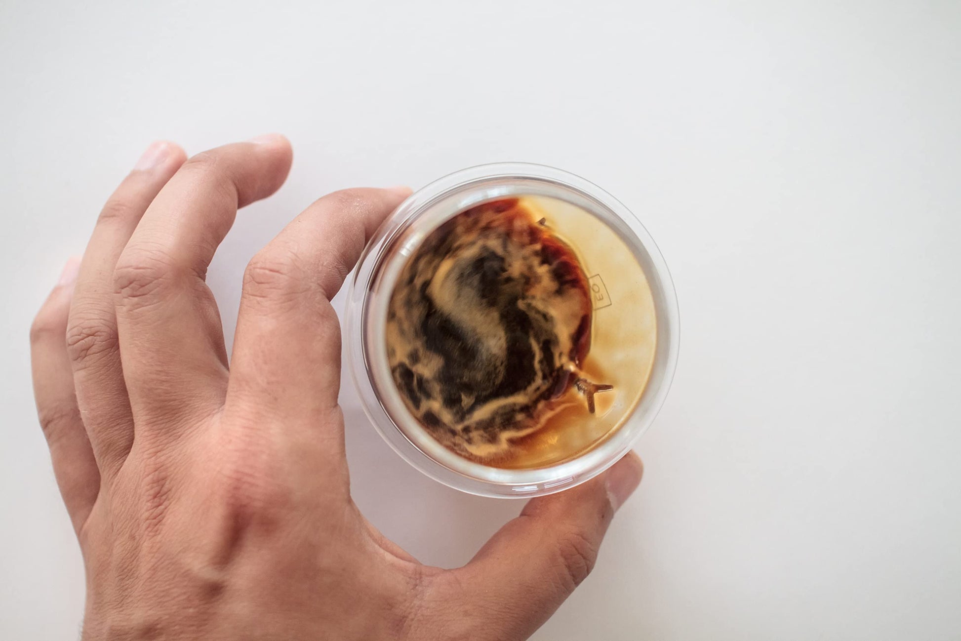 KRUVE Propel - Vaso de expreso, hecho a mano, de doble pared, transparente, 0.1 oz, diseño científico (juego de dos)