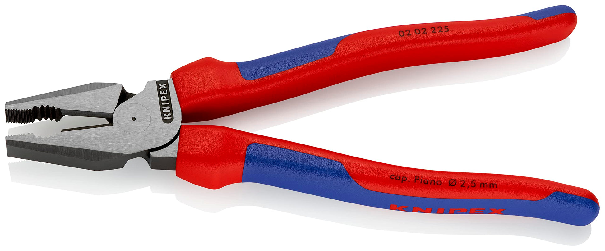Knipex 02 02 225 Sb Alicate Universal para Trabajos Pesados Atramentado con Fundas en Dos Componentes, 225 mm, Negro