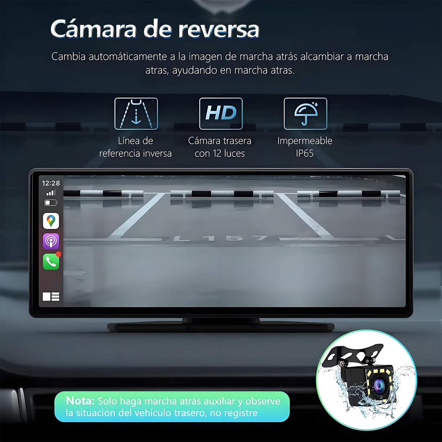 Autoestereos para Carro 10.26", Estéreo Inalámbrico para Coche, Pantalla para Auto, Compatible con CarPlay y Android Auto, Mirror Link, Cámara de Retroceso‌, GPS, FM, BT, WiFi
