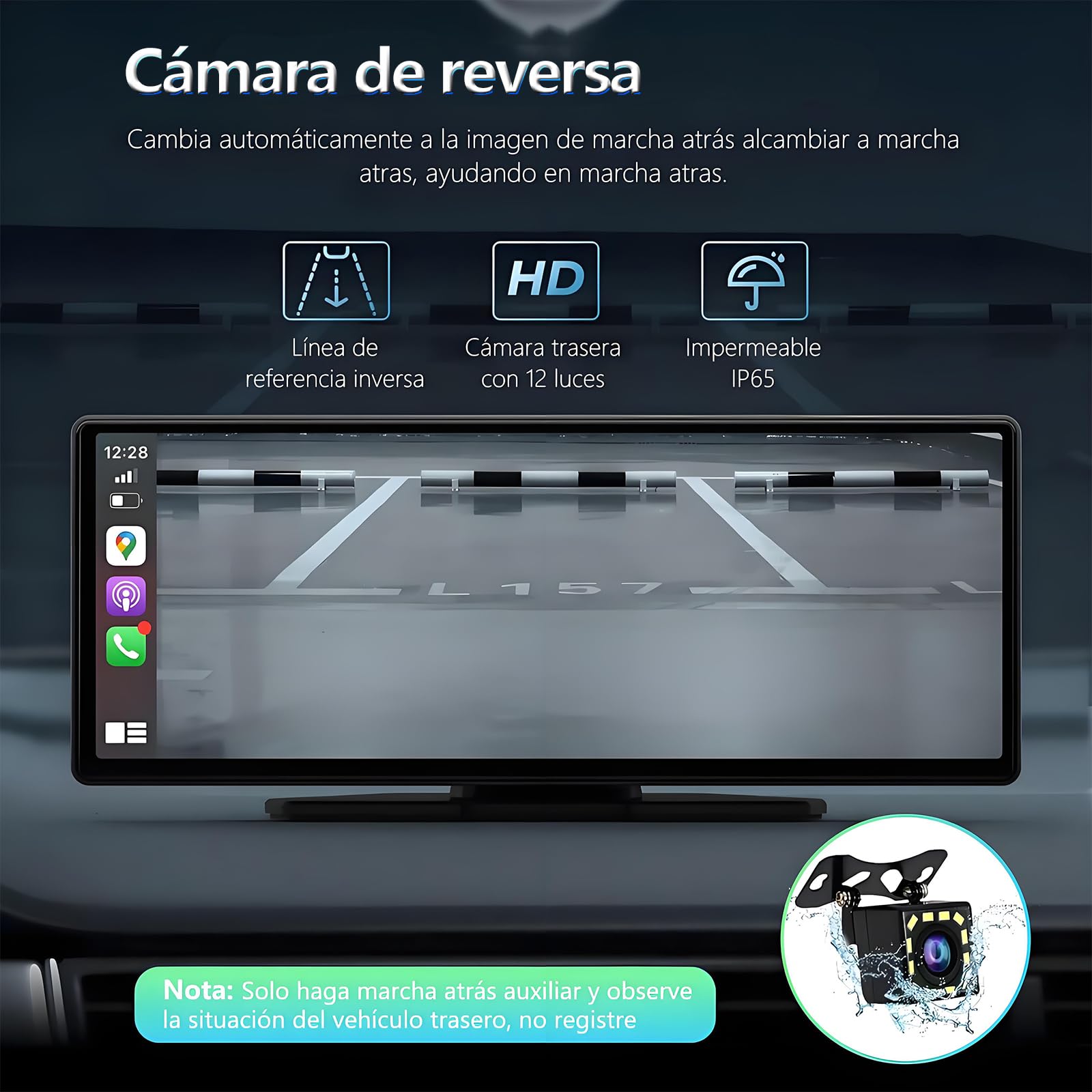 Autoestereos para Carro 10.26", Estéreo Inalámbrico para Coche, Pantalla para Auto, Compatible con CarPlay y Android Auto, Mirror Link, Cámara de Retroceso‌, GPS, FM, BT, WiFi