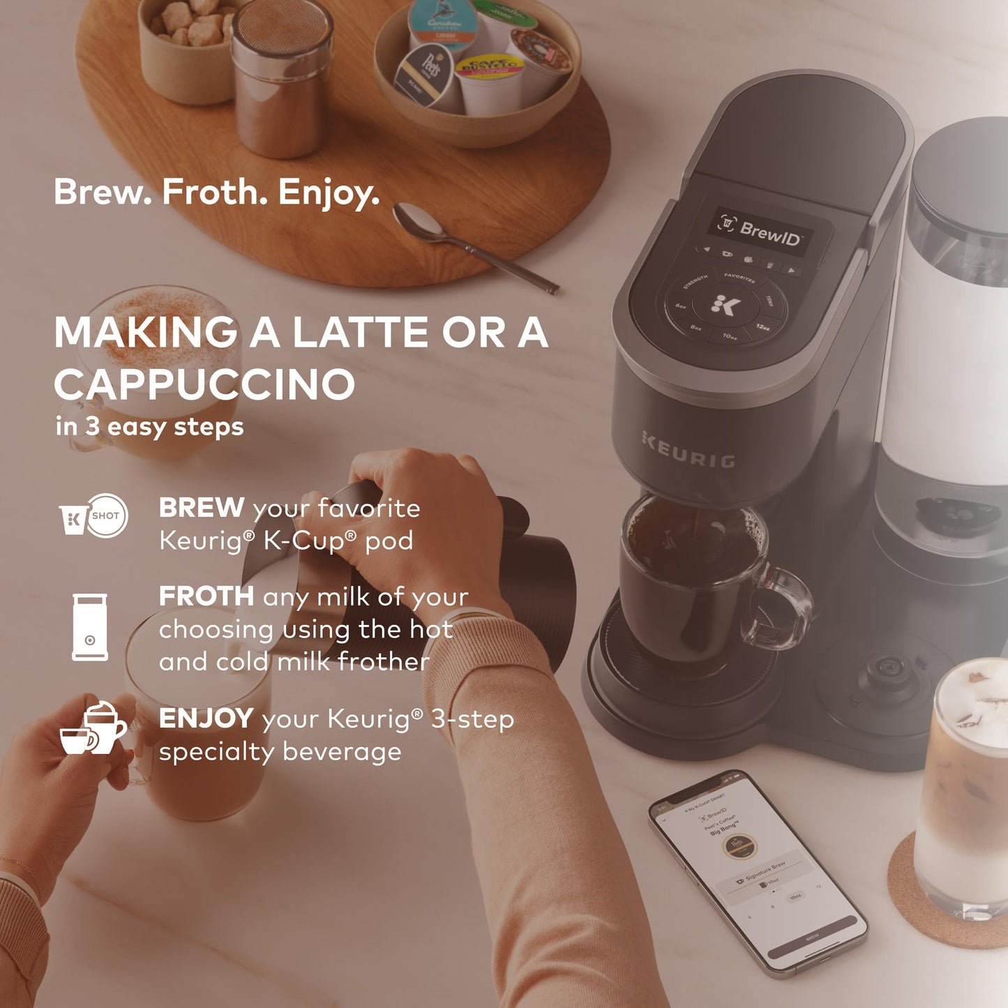 Keurig K-Cafe SMART - Cafetera para cápsulas K-Cafe, color negro