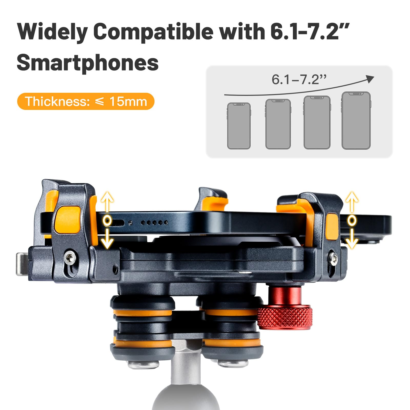 Kongeeker - Soporte de aluminio para teléfono celular de motocicleta con amortiguador de vibración, M1 antirrobo MTB para motocicleta, ATV, bicicleta, UTV, scooter, ATV, soporte para teléfono de 6.1 a