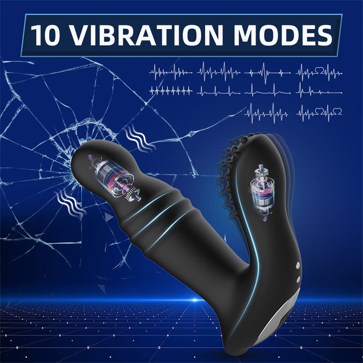 Masajeador de Próstata PowqerRider Negro con Vibración para Hombre y Mujer