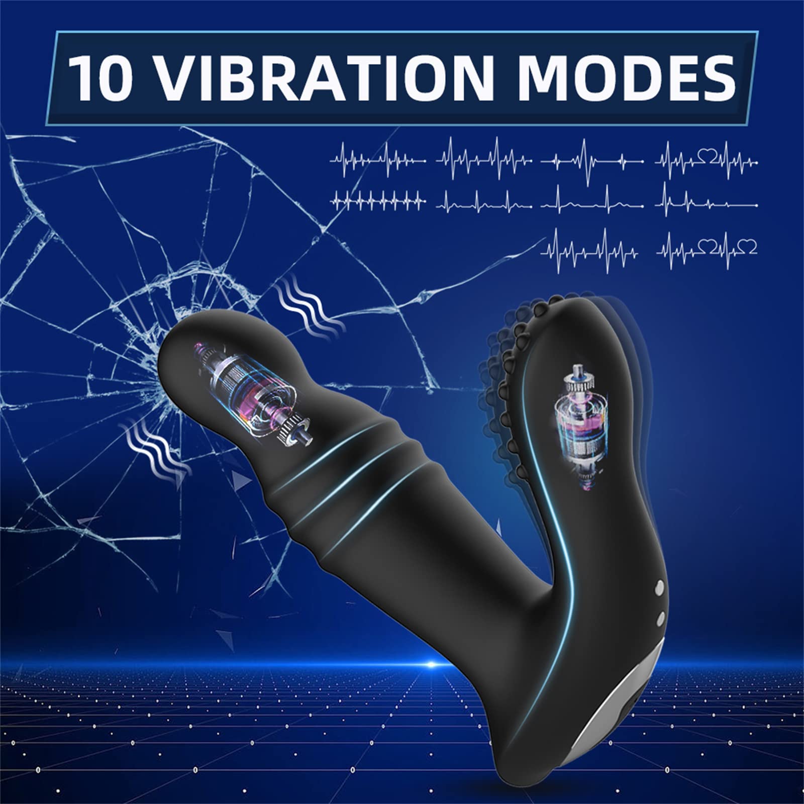 Masajeador de Próstata PowqerRider Negro con Vibración para Hombre y Mujer