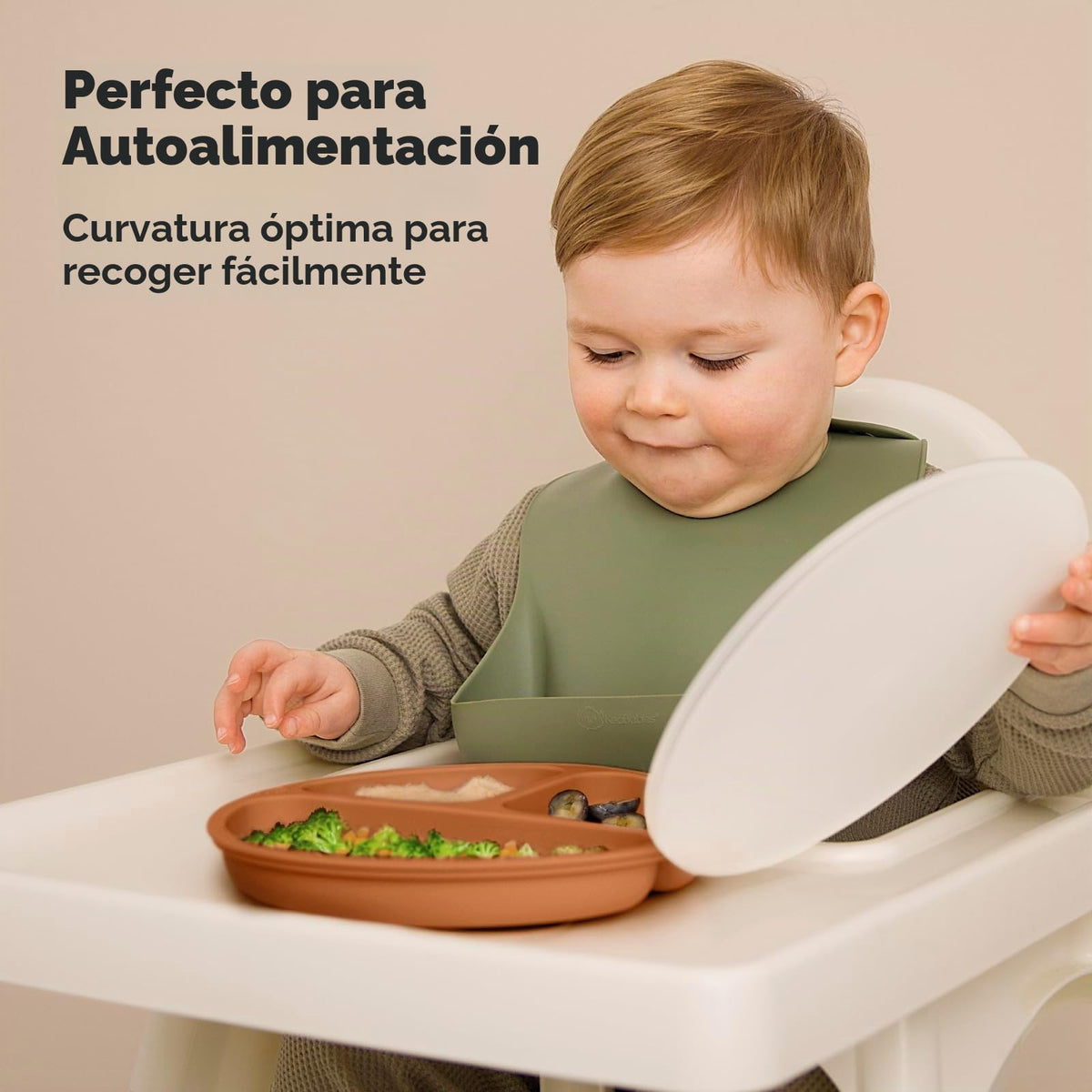 Placas de succión con tapas para bebé, 3 unidades, silicona sin BPA