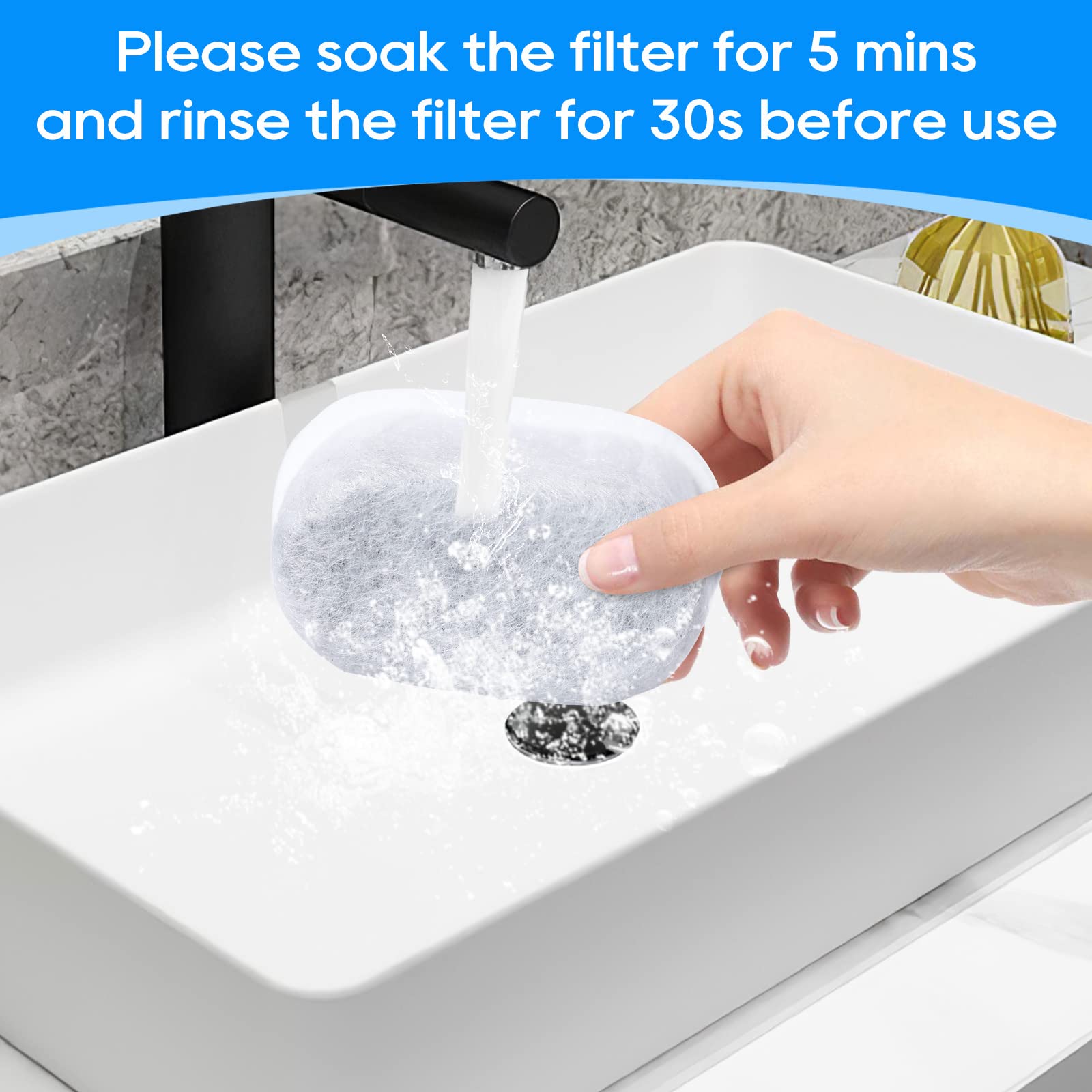 Filtros de Repuesto MyfatBOSS para Fuente de Agua para Mascotas Blanco Súper Silencioso