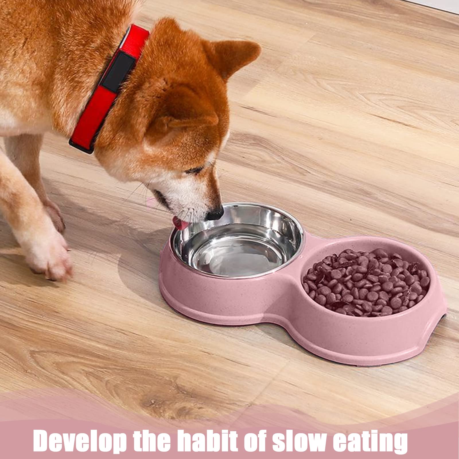 Comedero Lento para Perros, Dog Bowl Slow Feeder, Mascota Alimentador Lento para Comida Y Agua, Rojo