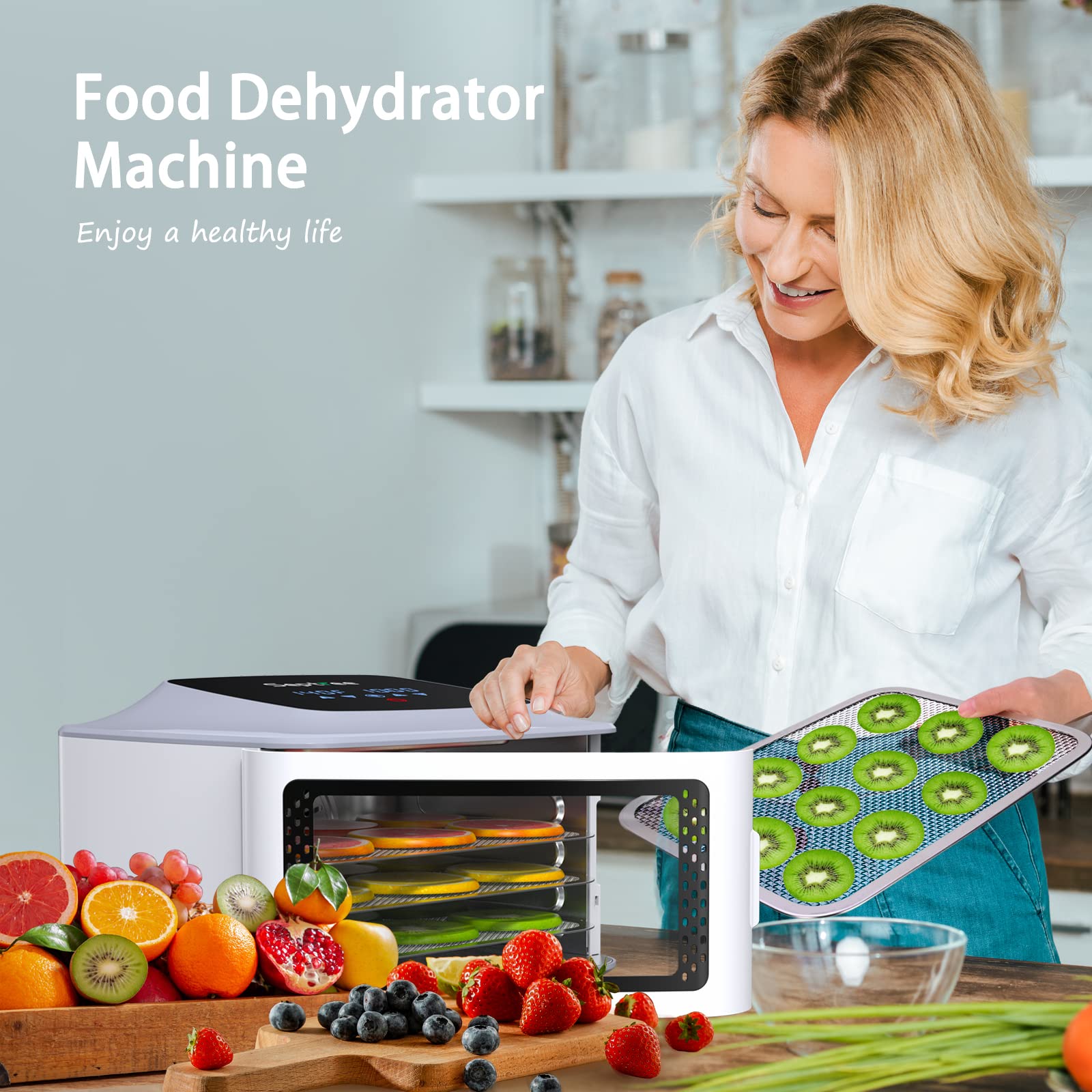 Deshidratador de Alimentos Septree Acero Inoxidable con Temporizador Digital y Control de Temperatura