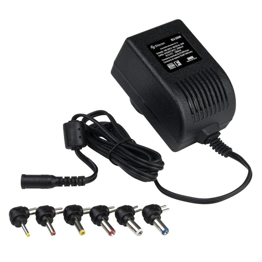 Eliminador Regulable Steren 3 a 12 Vcc 2,5 A con Puntas Intercambiables