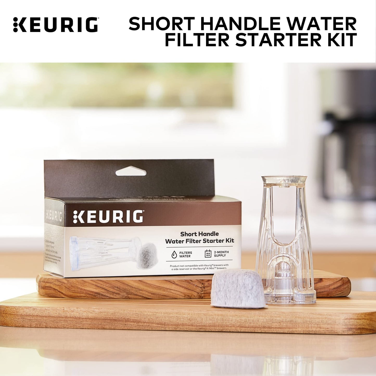 Keurig - Kit de iniciación de filtro de agua, depósito trasero, 1 unidad (paquete de 1), color blanco