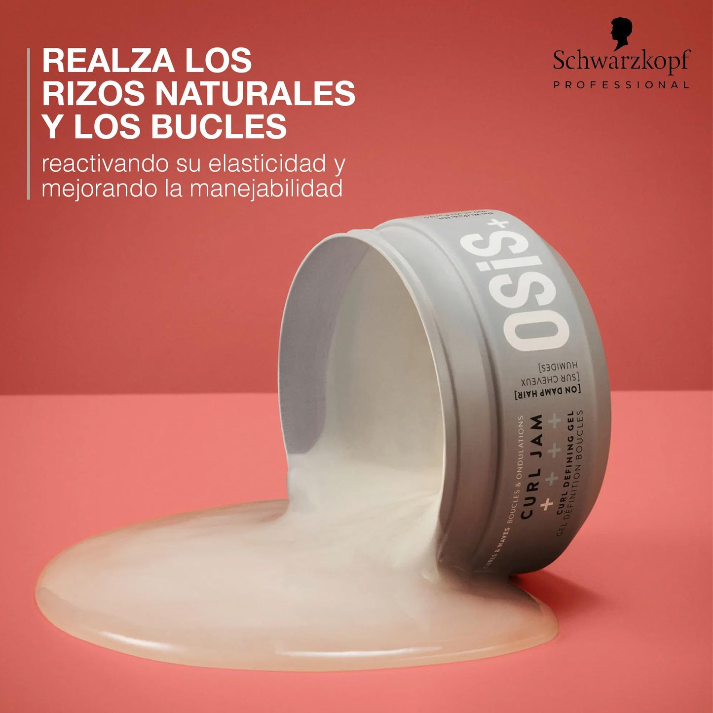 OSIS - Curl Jam Gel de Rizos 300 ml, Hidrata y Define el Cabello, Aporta Suavidad, Realza Rizos Naturales, Fijación Ligera, Reactiva Elasticidad, Brillo Realzado y Gran Definición
