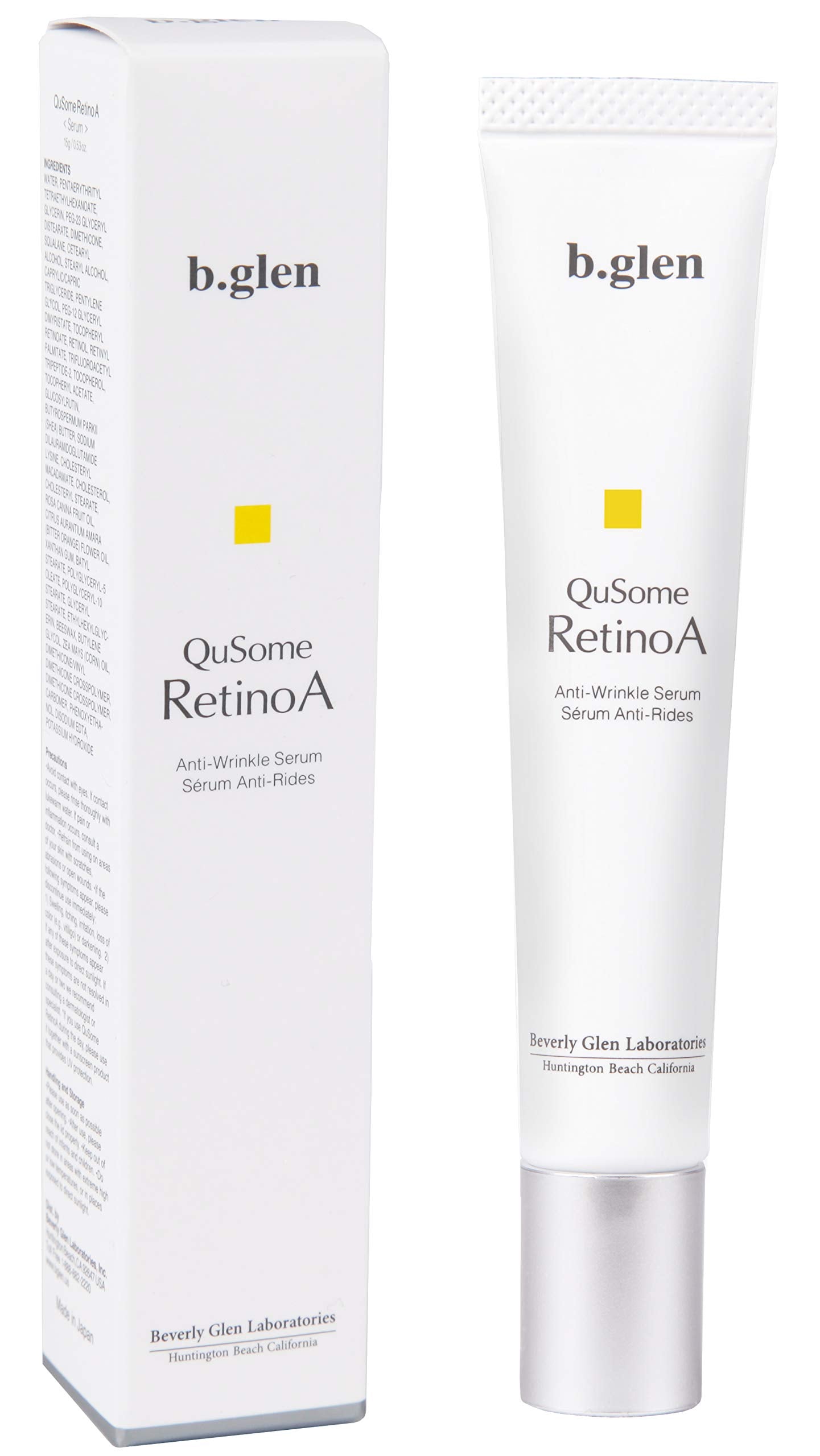 b.glen QuSome RetinoA | Retinol (Vitamin A) | Retinoic Acid Tocopheryl (Vitamins A & E) | Squalane | Organic Shea Butter | Anti-Aging Serum from Japan | Repair Wrinkles | Firms Skin | (15g/0.53oz.)