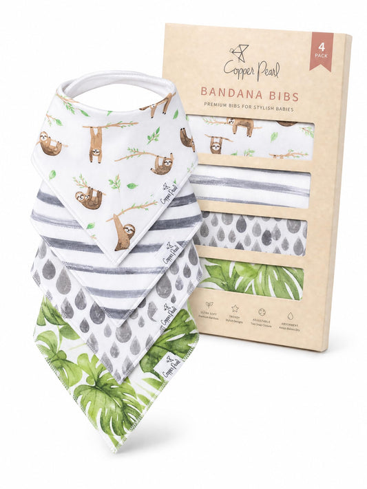 Set de Baberos Bandana Cooper Pearl Noah para Bebé, Paquete de 4