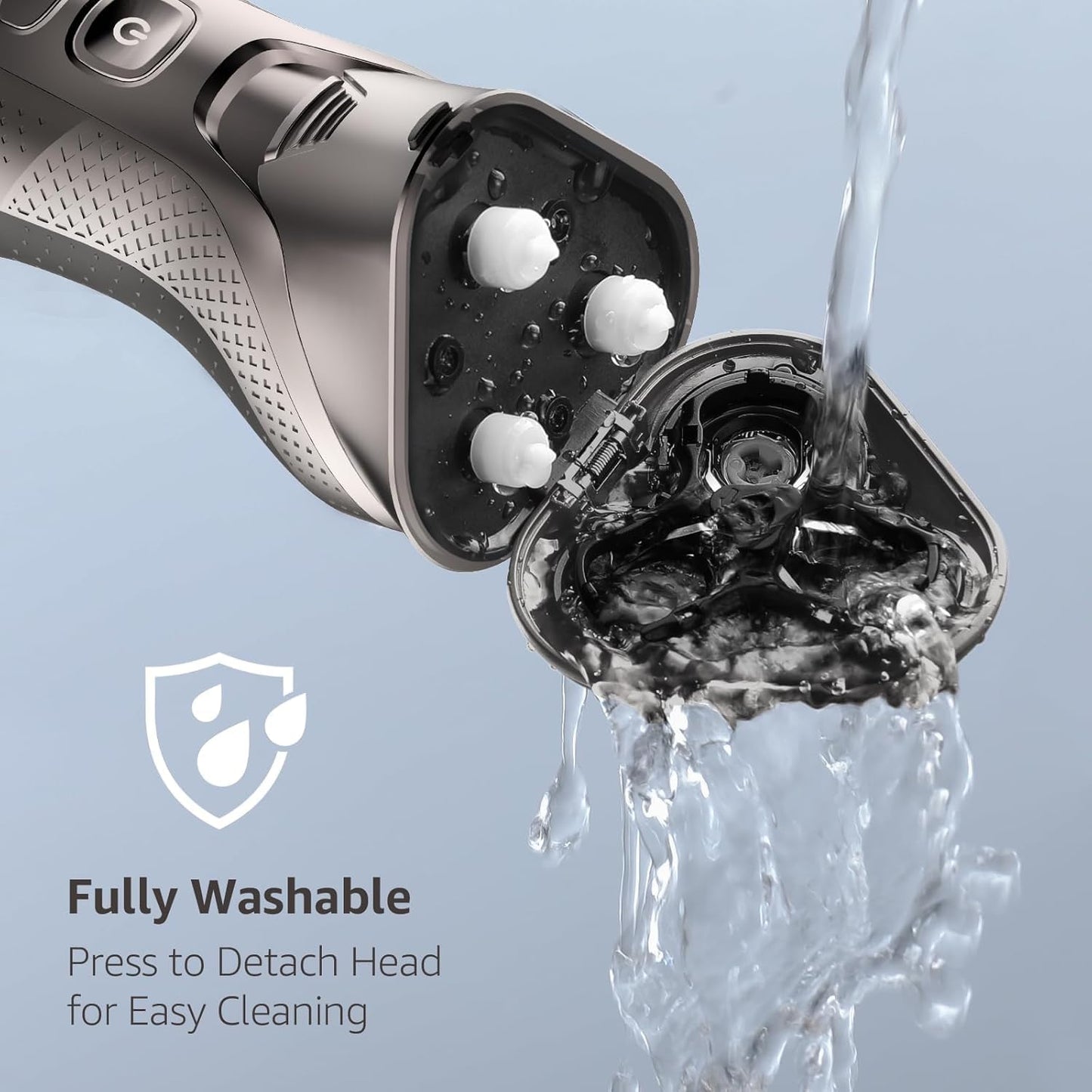 Rategist - Maquinilla de afeitar eléctrica recargable para hombres: afeitadora 3 en 1 para barba/nariz/patillas - Kit de viaje impermeable IPX7 - Cuchillas de velocidad turbo y precisión, plata