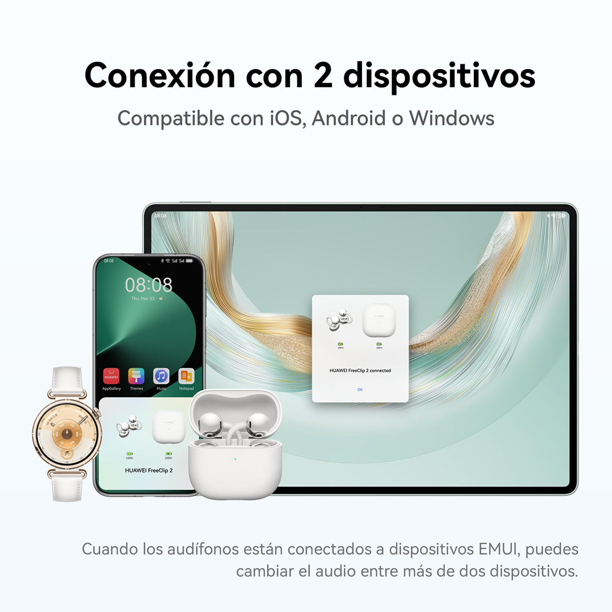 Audífonos Inalámbricos HUAWEI FreeClip 2 Negro