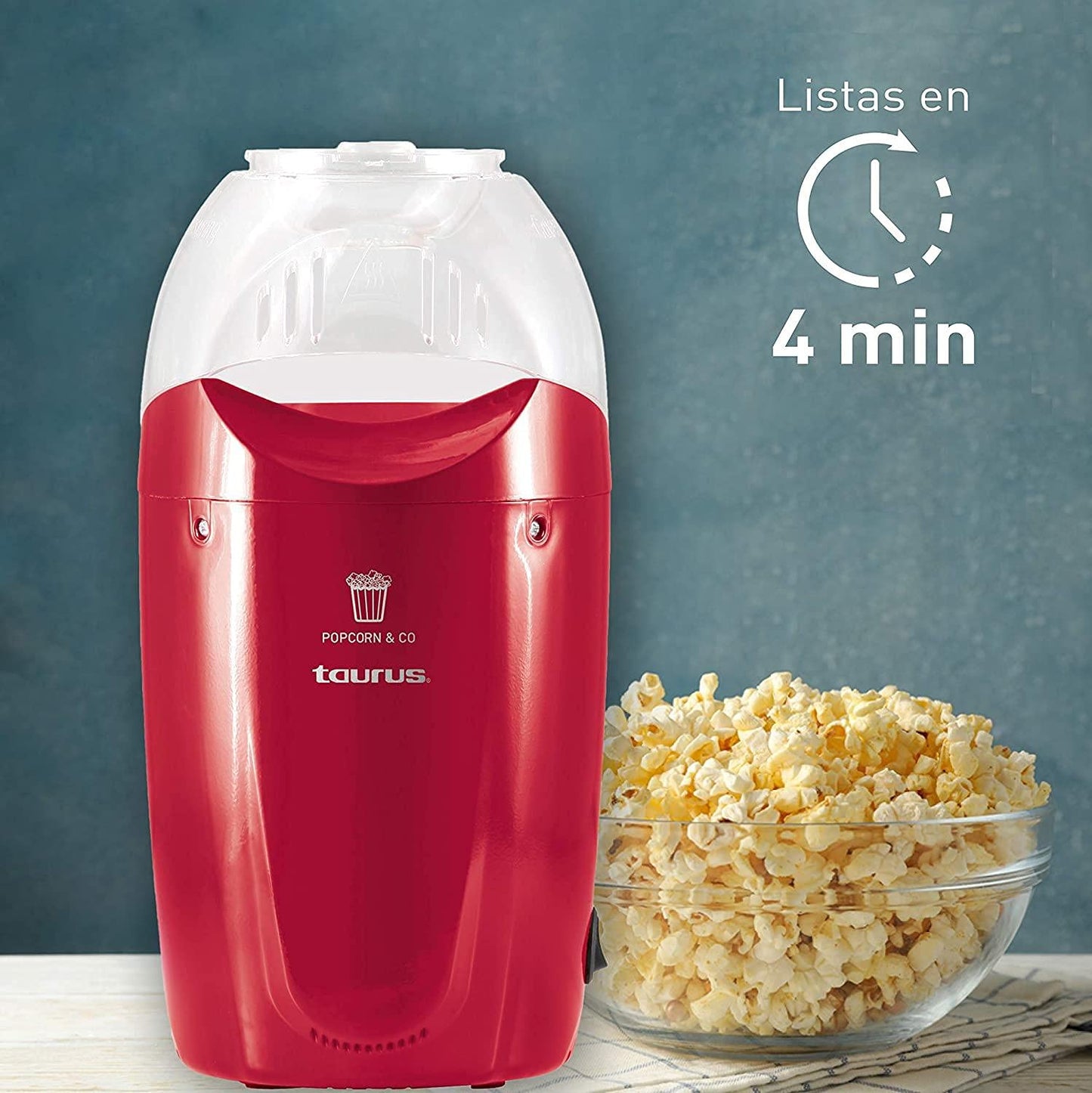 Máquina de Palomitas Taurus Pop N´Corn Blanco Saludable Sin Aceite