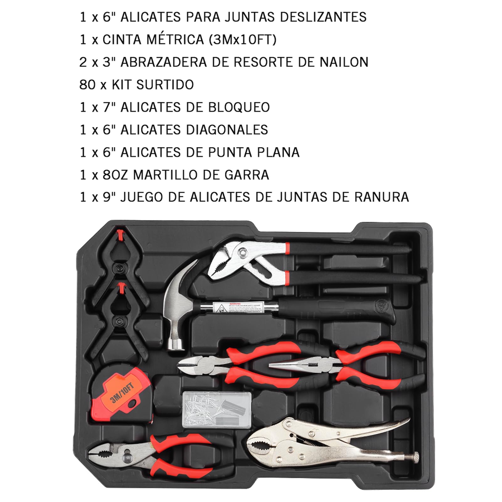 Juego de Herramientas TEENO Negro con Maleta sobre Ruedas para Uso Doméstico