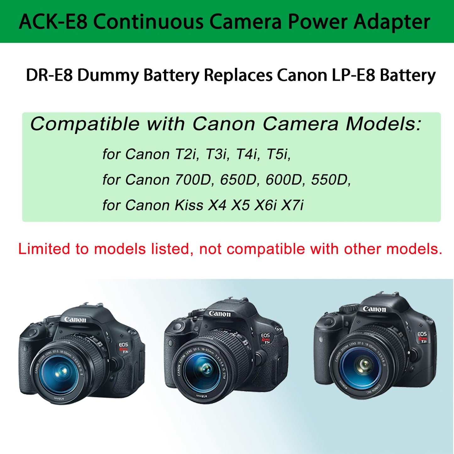 Adaptador De Corriente Gonine Para Canon Eos Rebel T5i T4i