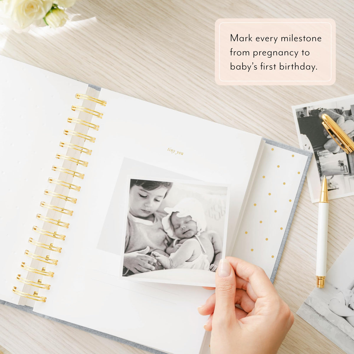 Libro de Recuerdos Sugar Paper Blanco con Almacenamiento de Bolsillo para Bebé