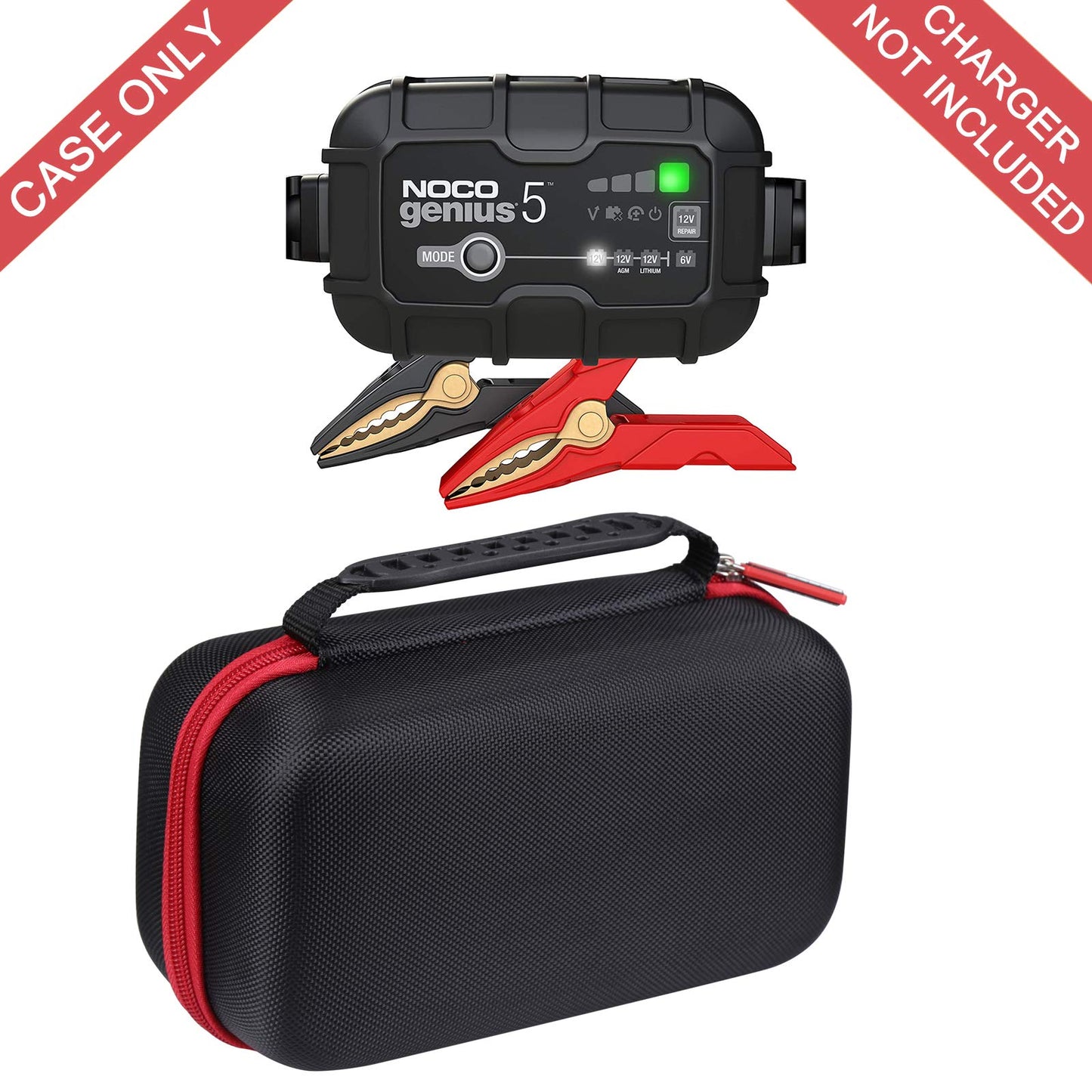 Funda Rígida de Viaje FBLFOBELI Negra Compatible con Cargador de Batería NOCO GENIUS5 5 Amperios Automático