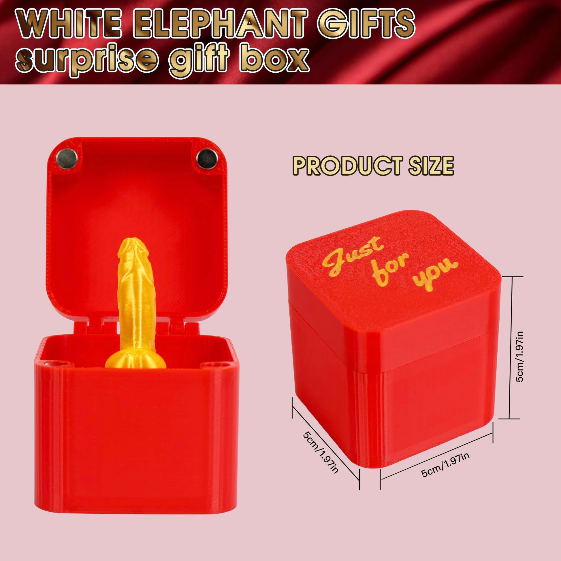 Kehuify Dedo medio en una caja, divertidos regalos de mordaza para hombres, broma de Navidad, elefante blanco, regalos para adultos, hermano
