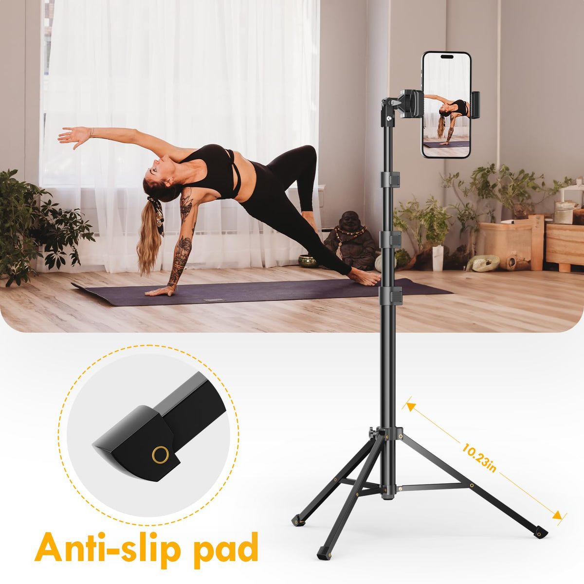 Soporte para Trípode de Teléfono EMART 52 Pulgadas Ajustable para el Suelo