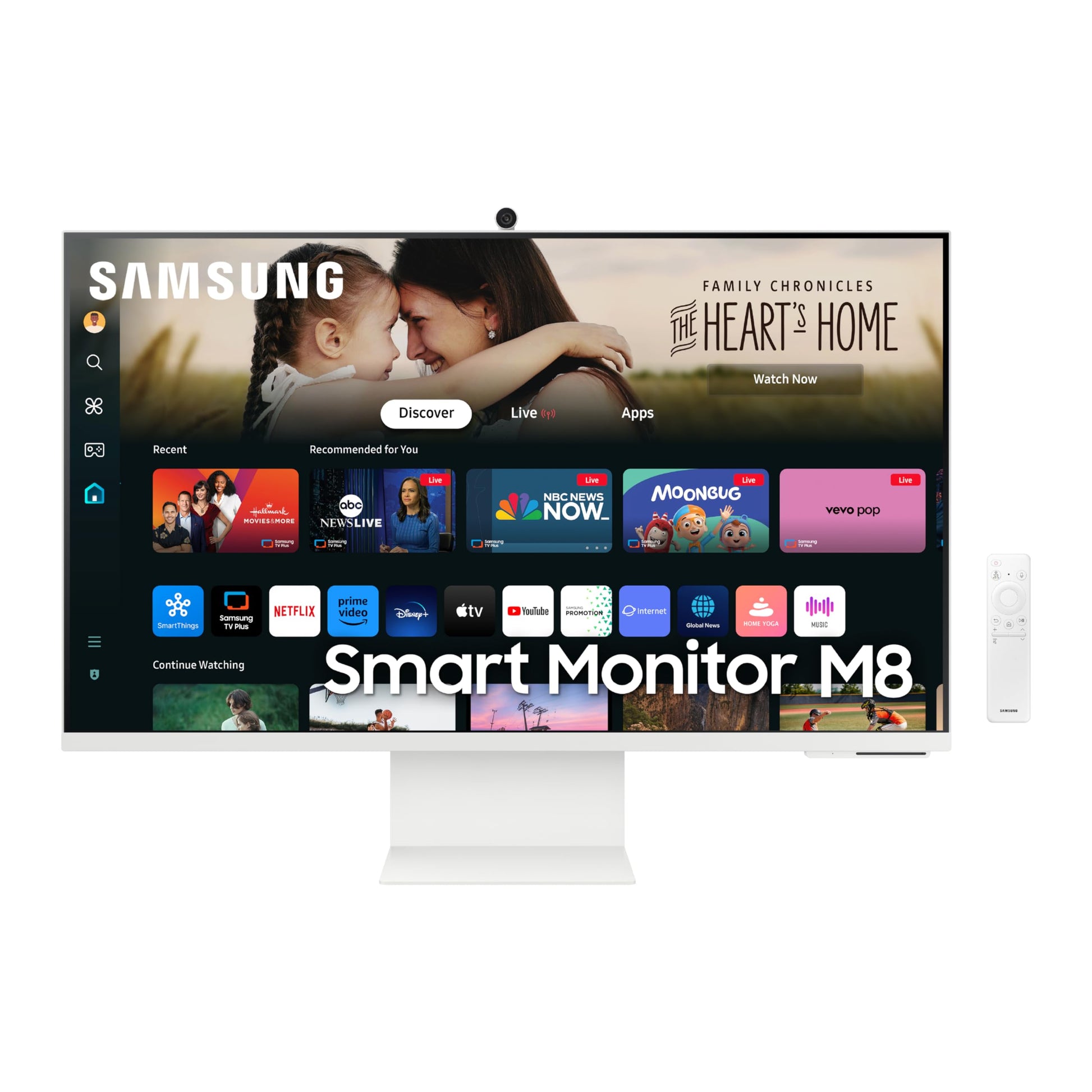 Monitor Inteligente Samsung 4K UHD 32 Pulgadas M8 con HDR10+, USB-C y Cámara Slimfit