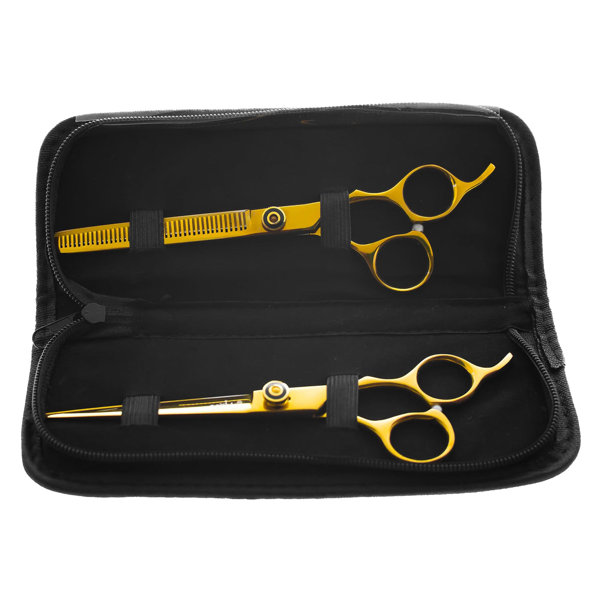 Aashta Kit Tijeras Profesionales para Estilista/Barber/Peluquero 7" (DORADO) con Estuche Incluido