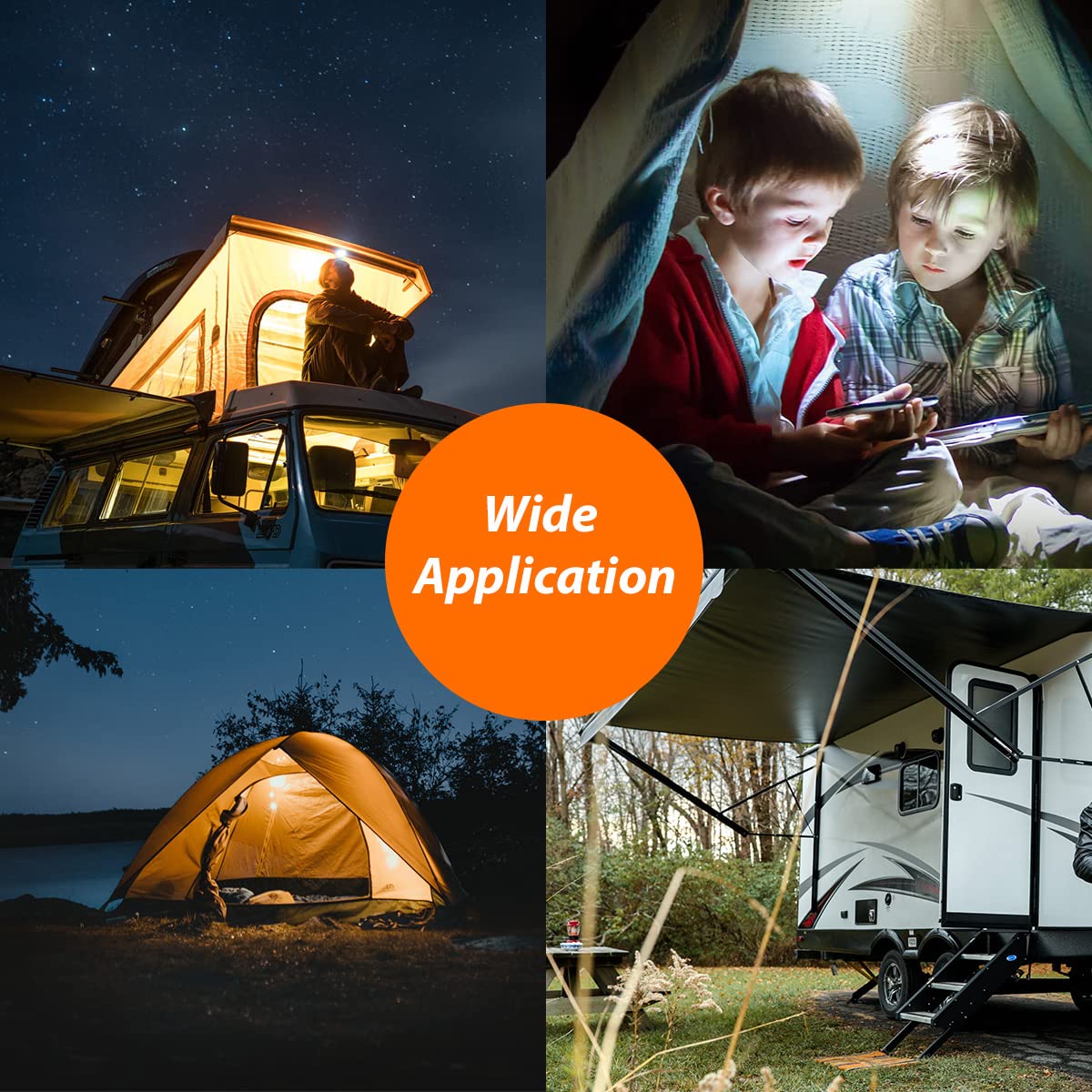 Ventilador Dream Lighting Blanco de 12 Vot con Luz de Lectura LED de 2 Velocidades para Caravana y Camping