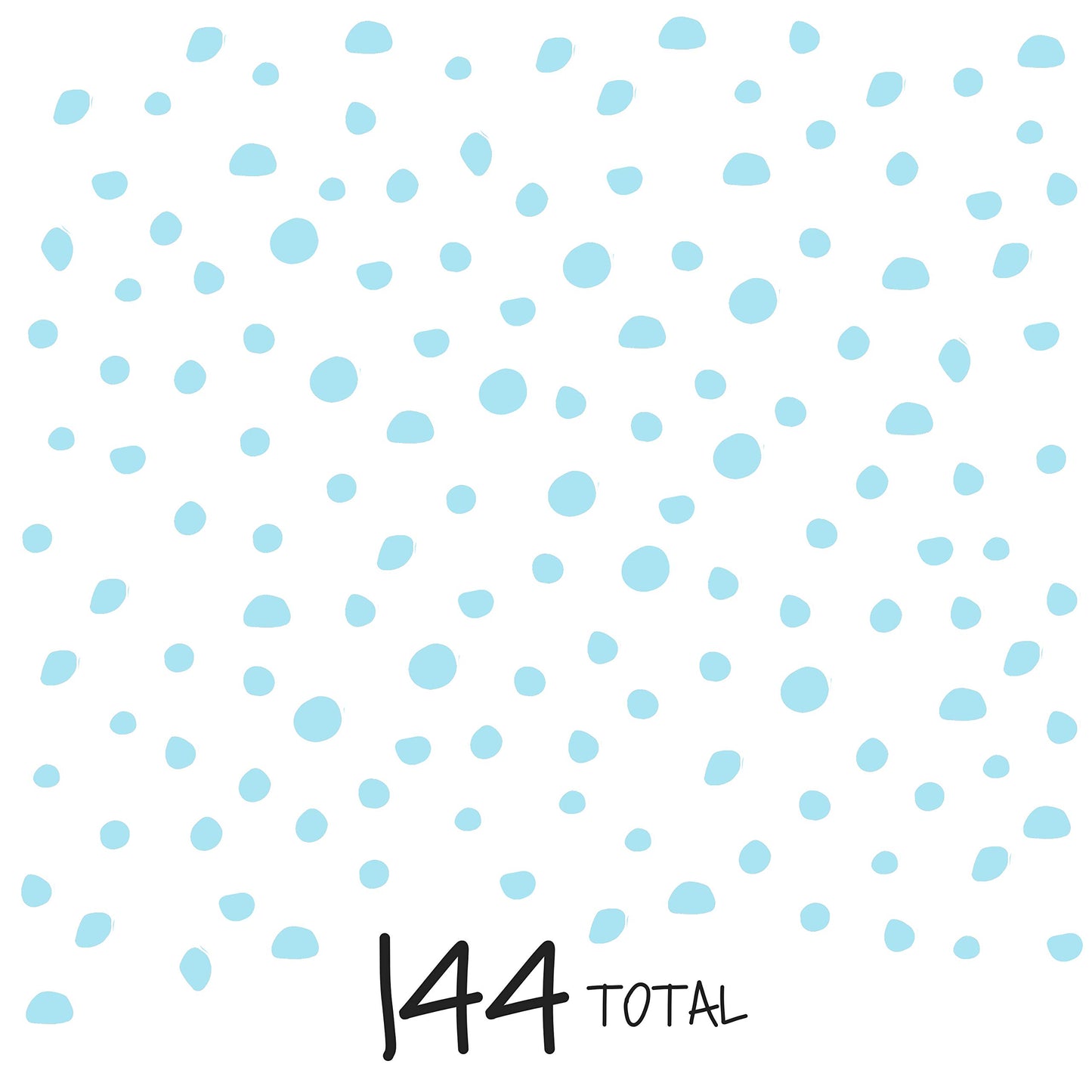 Vinilo de pared azul DOTS calcomanía 144 piezas Decoración de círculos de guardería, diseño original de artista Vieli Arte. Adhesivo de lunares para niños. Decoración para dormitorio con círculo